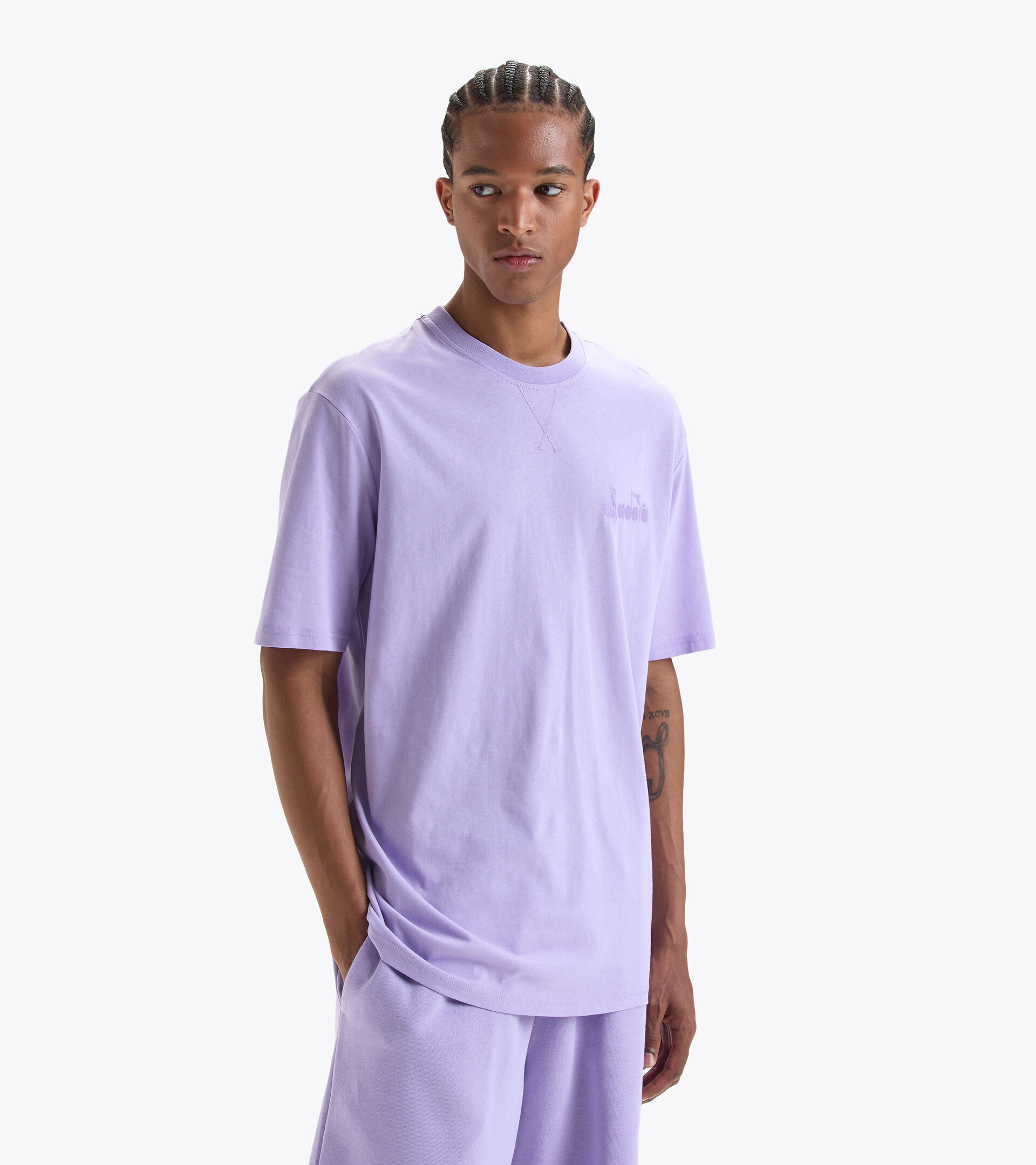 Cotton t-shirt - Gender neutral T-SHIRT SS SPW LOGO PURPLE ROSE - Diadora