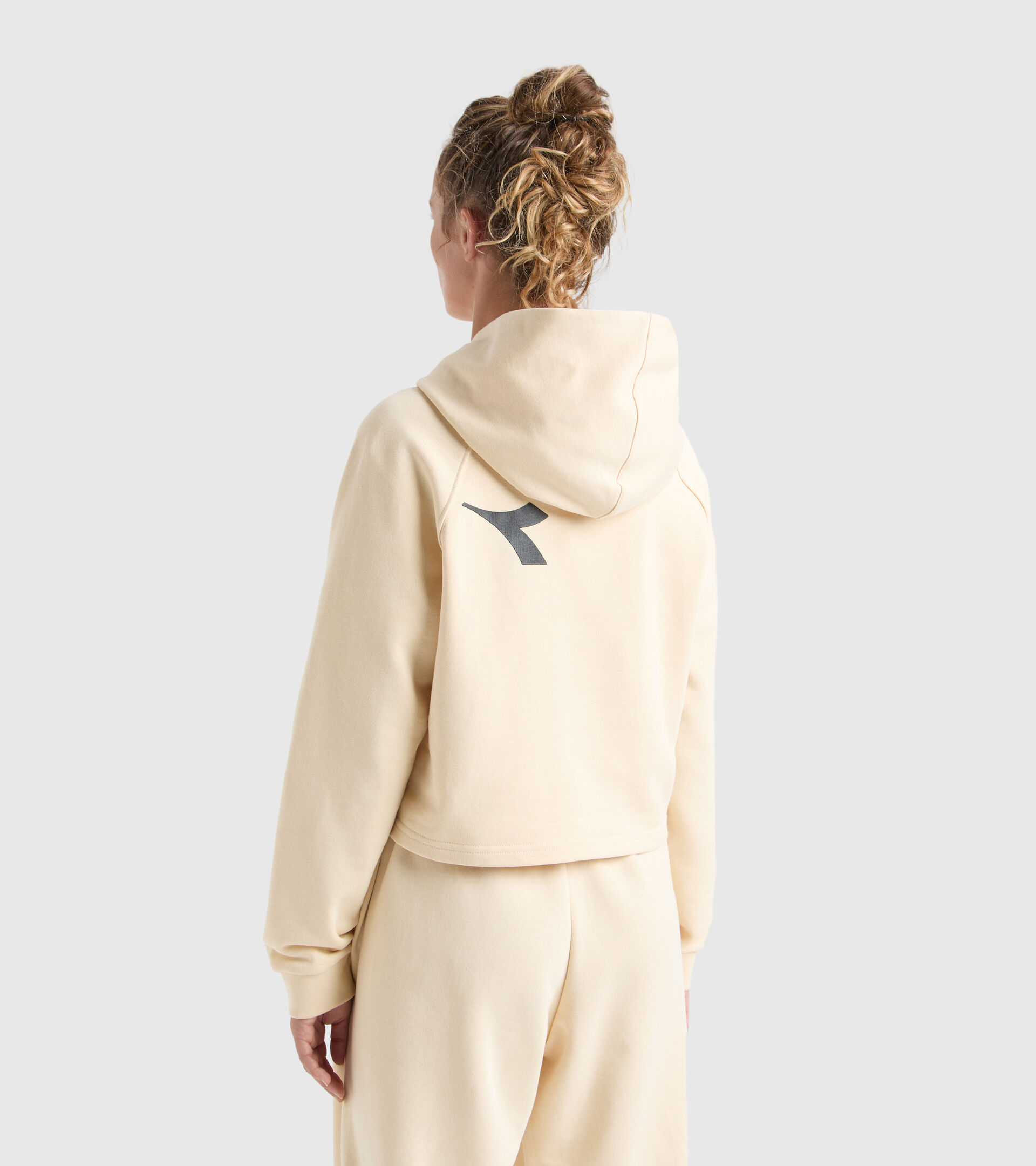 Sweatshirt aus Baumwolle mit Kapuze - Damen L. HOODIE CROP MANIFESTO BUTTERKEKS - Diadora