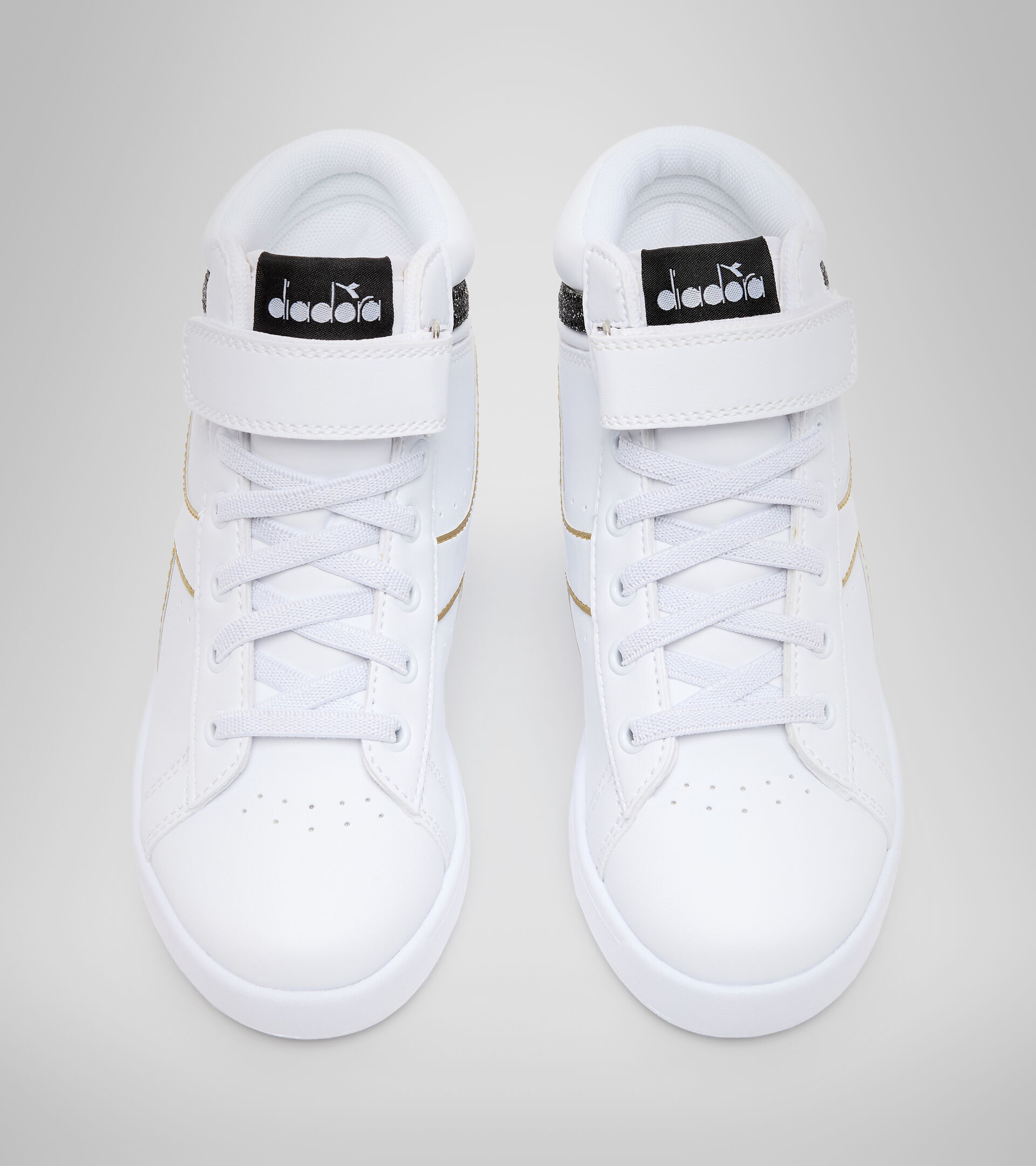 Sports shoes - Kids 4-8 years GAME P HIGH GIRL PS WHITE/BLACK/GOLD - Diadora