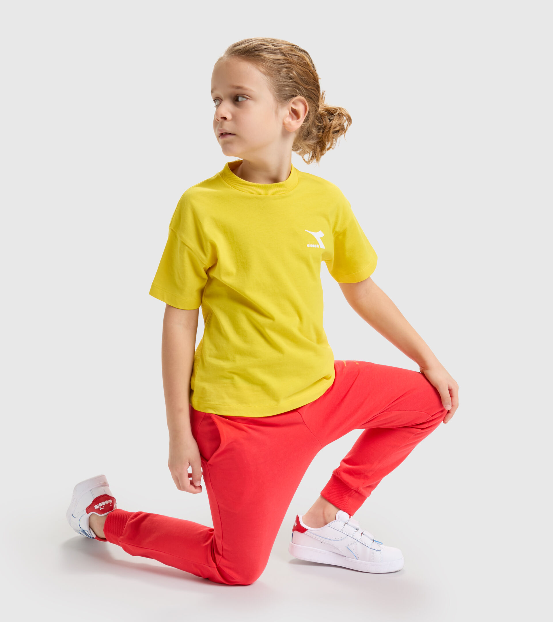 T-shirt in cotone junior - Unisex JU.T-SHIRT SS RAINBOW GIALLO REGNO - Diadora