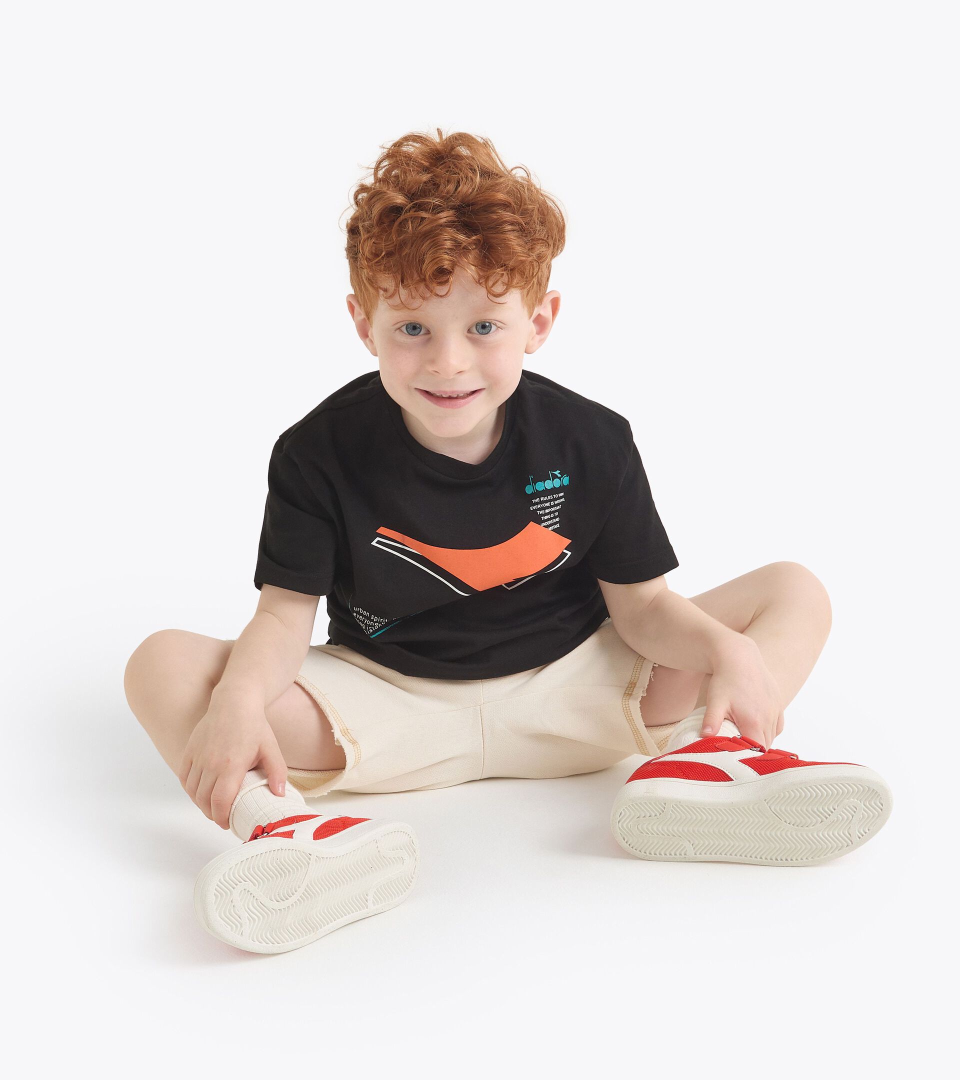 Sport suit - Fit comfort - Boy JB. SET DISTRICT TD BLACK /CREAM - Diadora