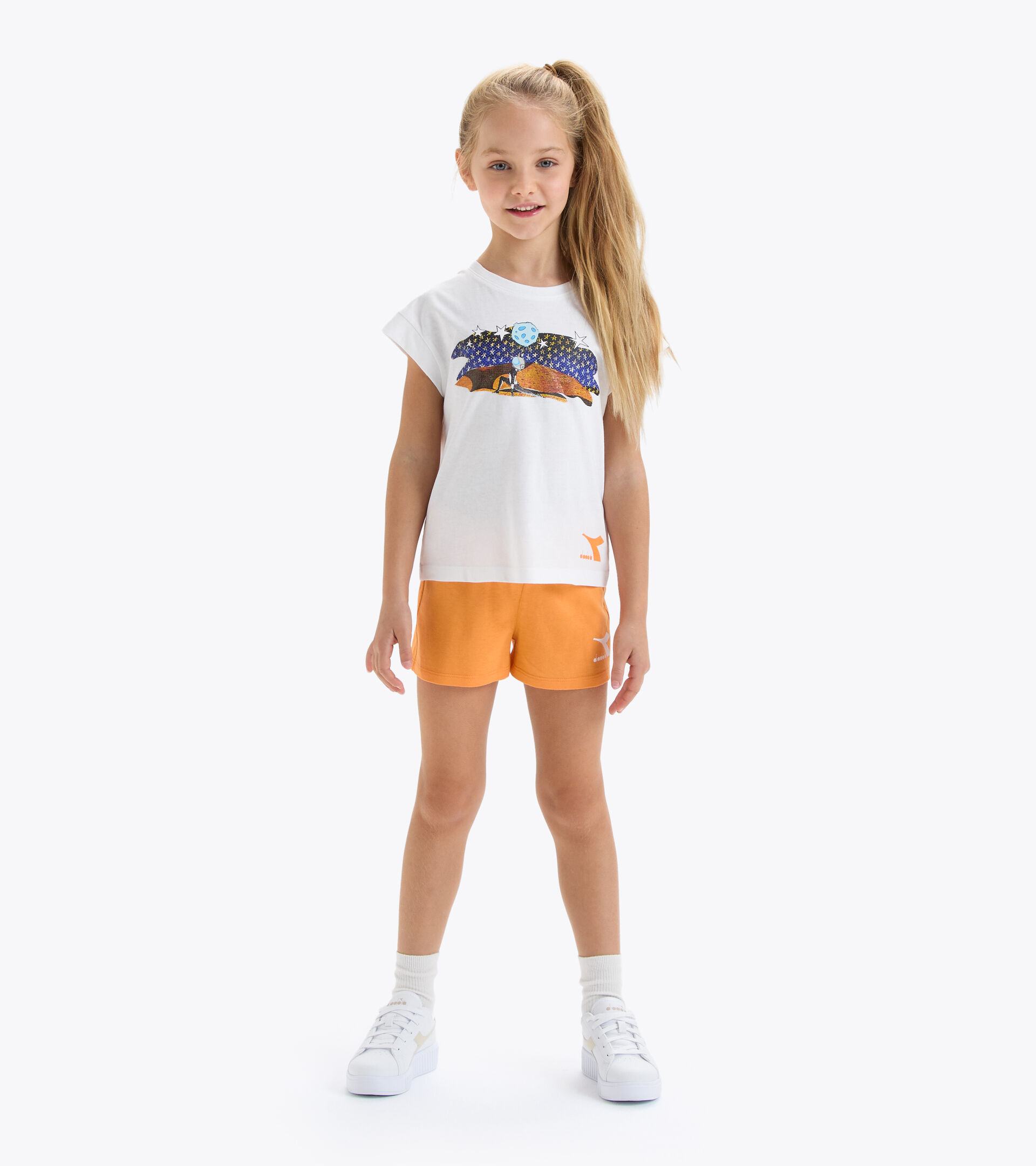 Sport set - Girls JG.SET SS SPORT ART OPTICAL WHITE - Diadora