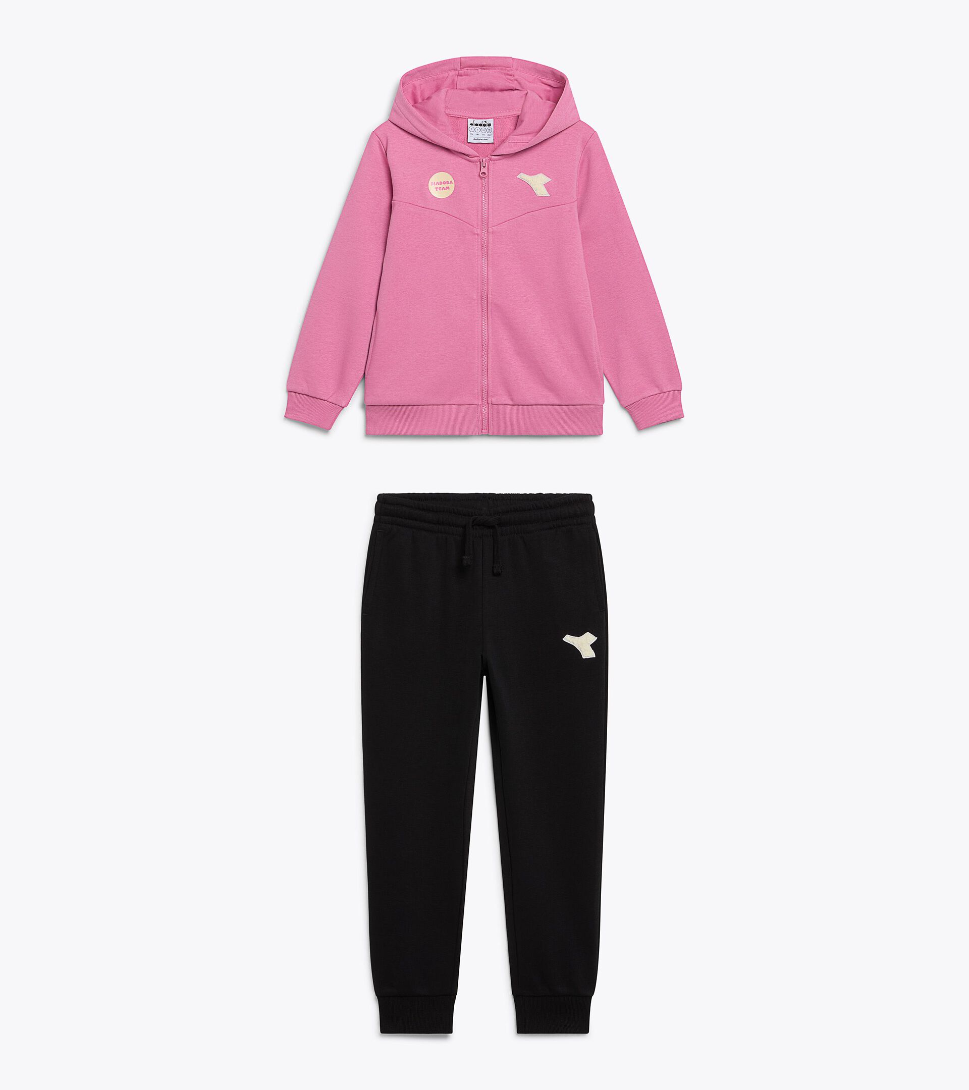 Surv&ecirc;tement cotton look - Regular/Relaxed - Gar&ccedil;on et fille JU. TRACKSUIT HD FZ LOGO (FT) CACHEMIRE ROSE - Diadora
