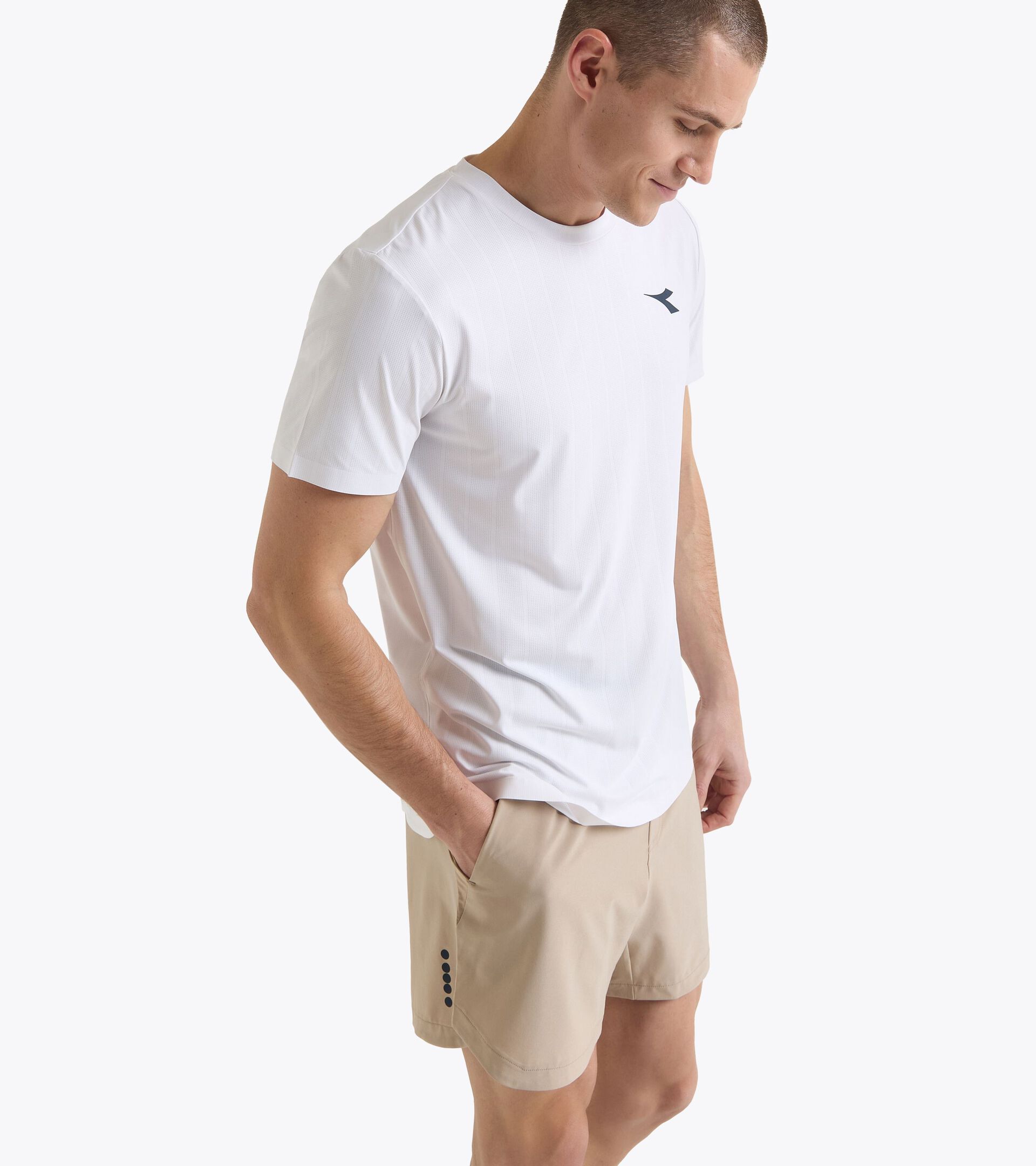 Tennis t-shirt - Competition - Men’s SS T-SHIRT ICON OPTICAL WHITE - Diadora