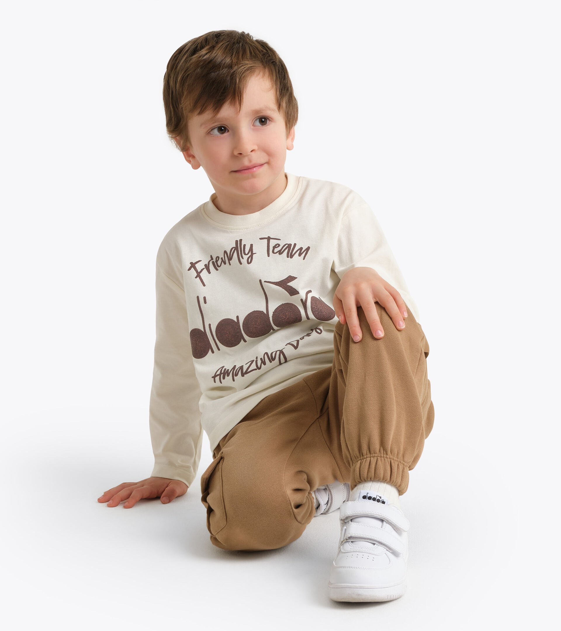 Camiseta de manga corta - Ni&ntilde;os/Adolescentes JB. T-SHIRT LS FRIENDLY TEAM TD CREAM - Diadora