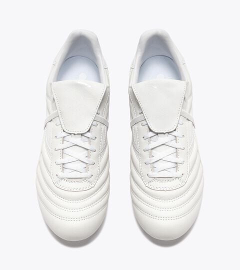 Bota de f&uacute;tbol de piel para superficies compactas - Hombre BRASIL ICON LT T MDPU BLANCO - Diadora