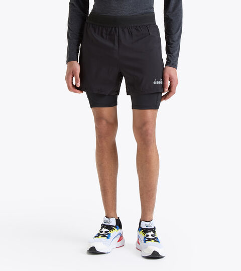 Short de running - Homme DOUBLE LAYER BERMUDA BE ONE NOIR - Diadora