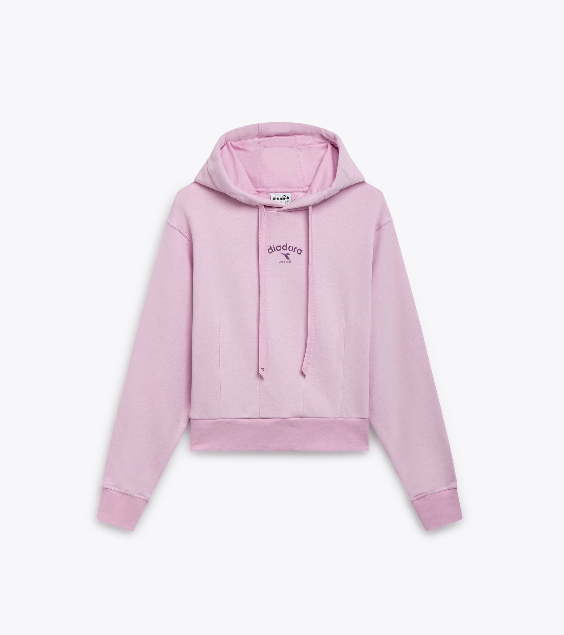 Felpa con cappuccio in cotone - Donna L. HOODIE ATHL. LOGO ROSA PIROUETTE - Diadora