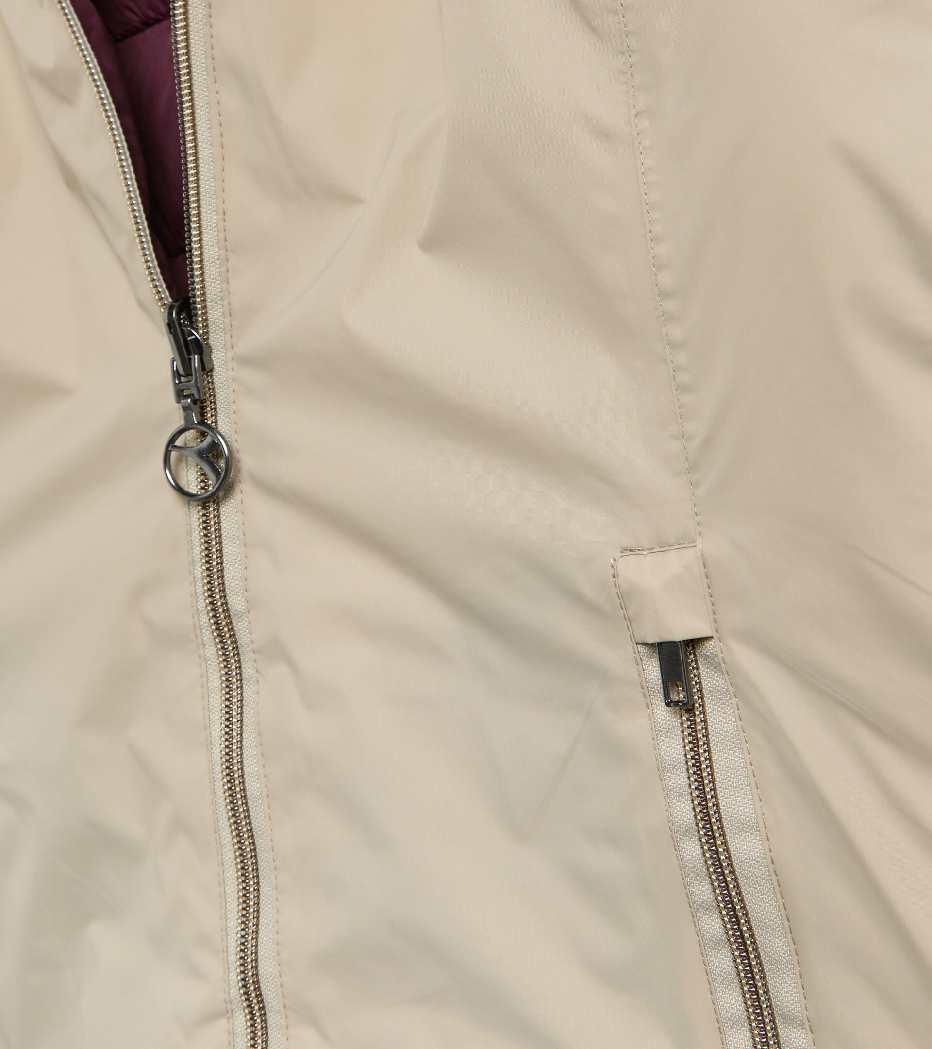 Reversible puffer jacket - Women L. HOODIE INSULATED JACKET FEATHER GRAY/VINEYARD WINE - Diadora