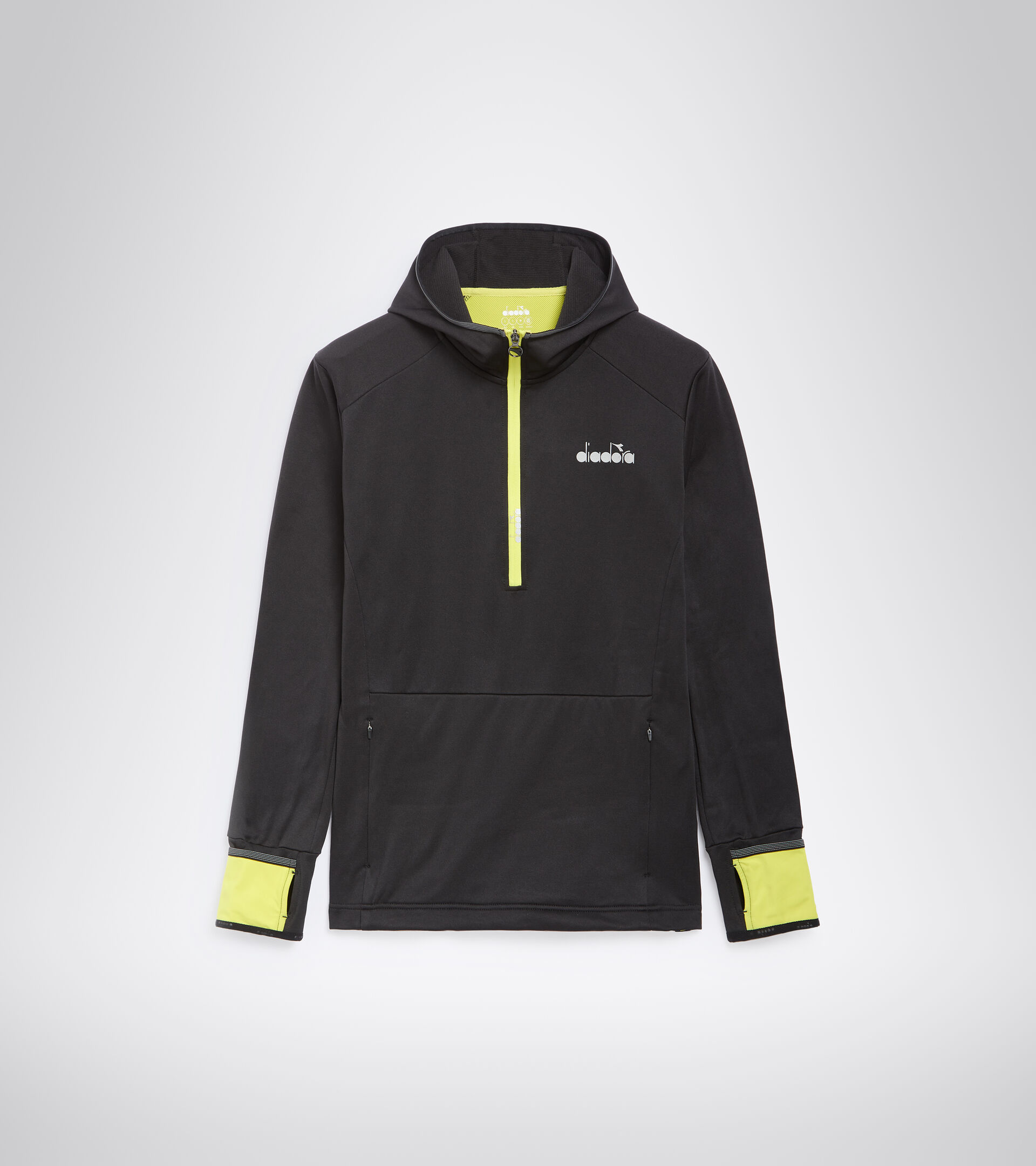 Felpa da running invernale - Uomo HD WARM UP WINTER SWEAT NERO - Diadora