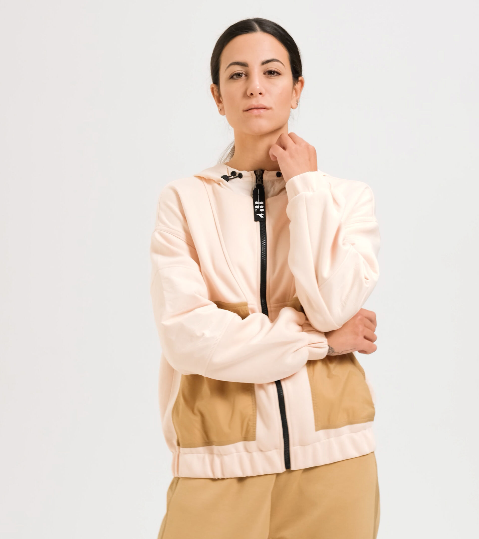 Sports jacket - Women L. TRACK JACKET URBANITY PASTEL ROSE TAN - Diadora