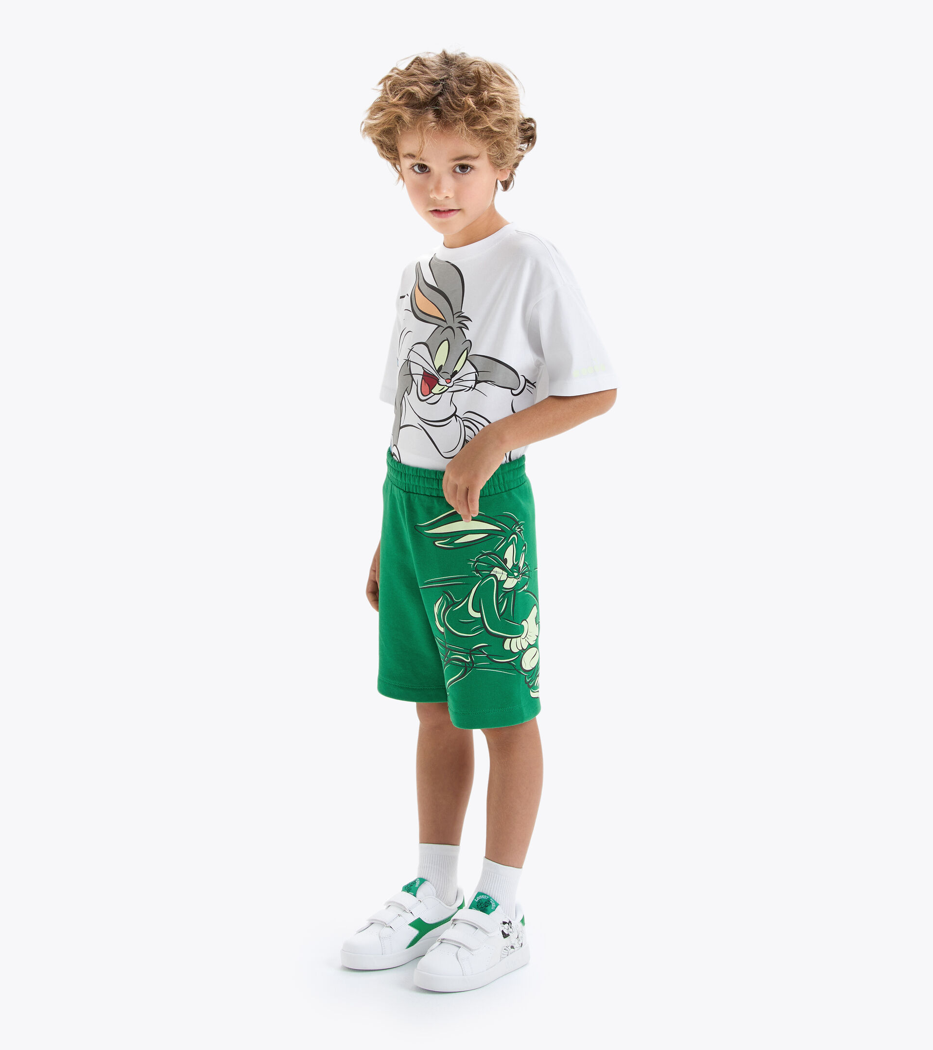 Cotton bermuda shorts - Kids JU.BERMUDA WB JOLLY GREEN - Diadora