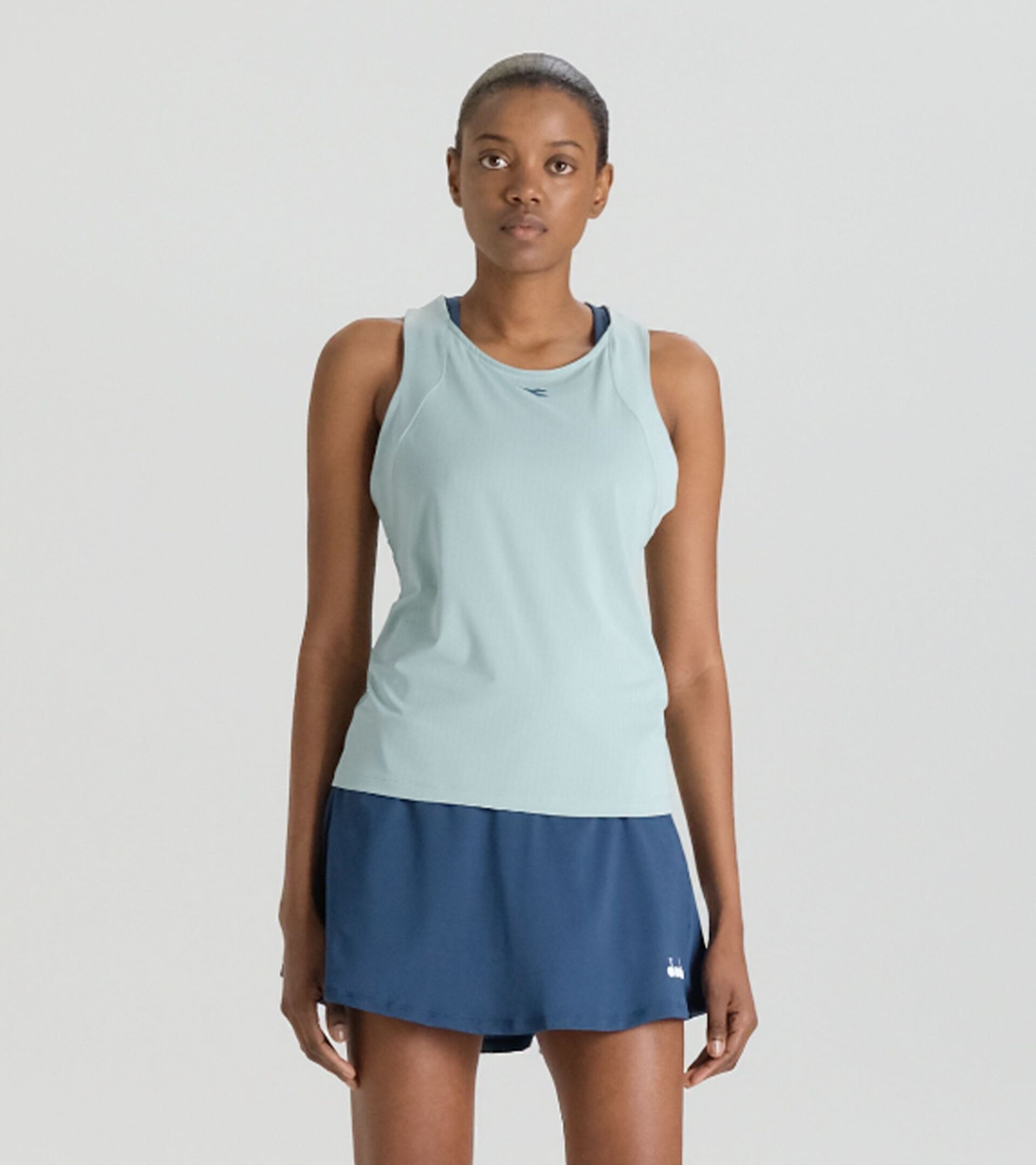 Camiseta sin mangas de tenis con espalda estilo nadadora - Competición - Mujer
 L. TANK ICON OLAS SPRAY - Diadora