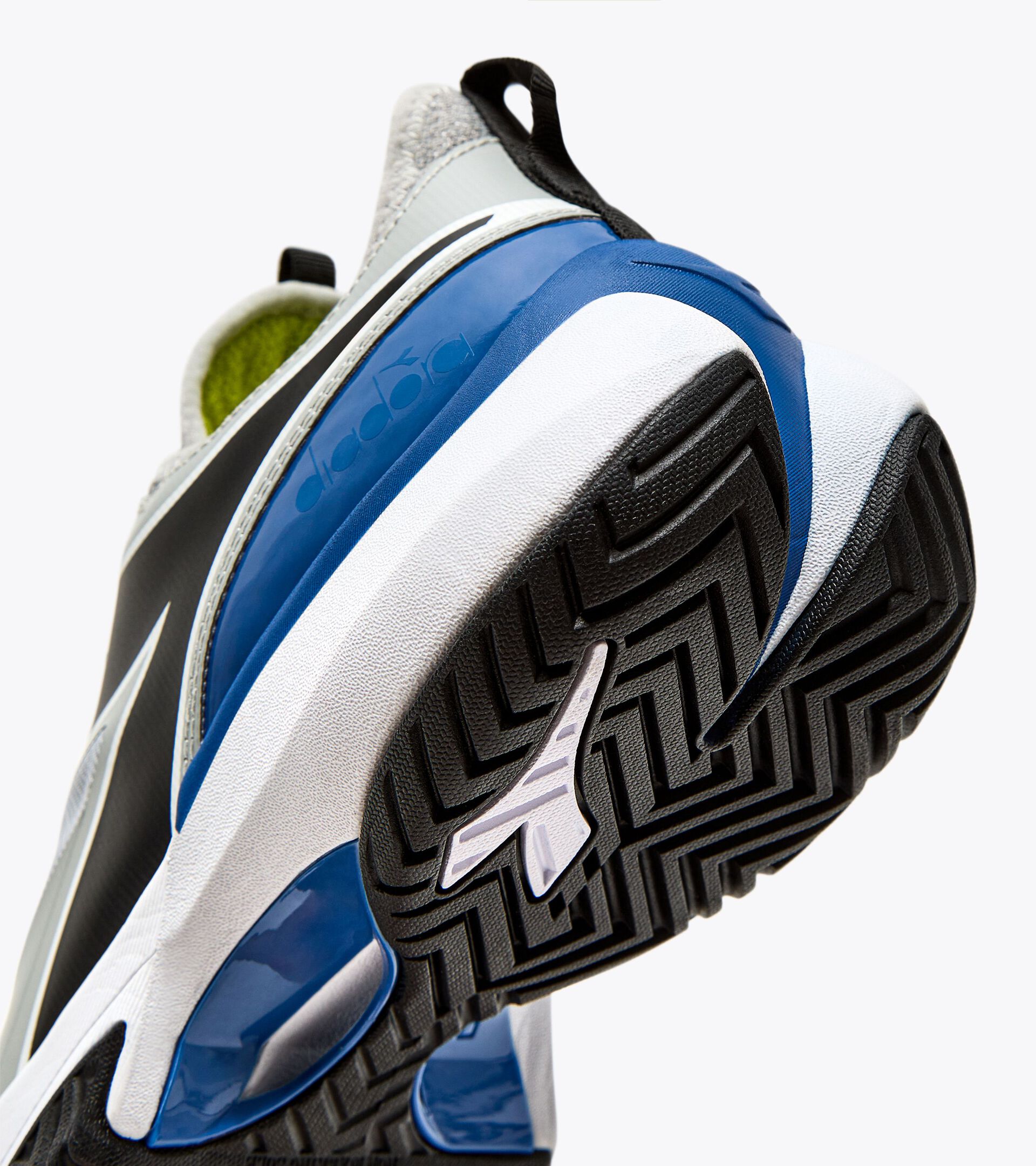 Tennis shoes for hard surfaces or clay courts - Men FINALE AG SILVER DD/BLACK/DEJA VU BLUE - Diadora