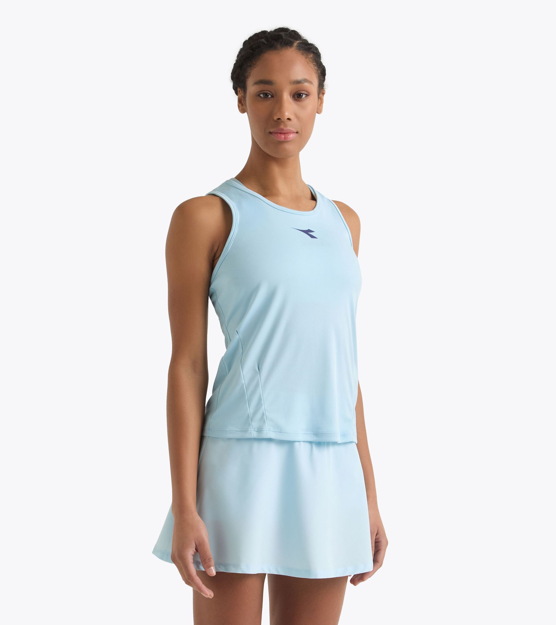 Canotta da tennis con dorso a vogatore - Donna L. TANK CORE AZURRO CORYDALIS - Diadora