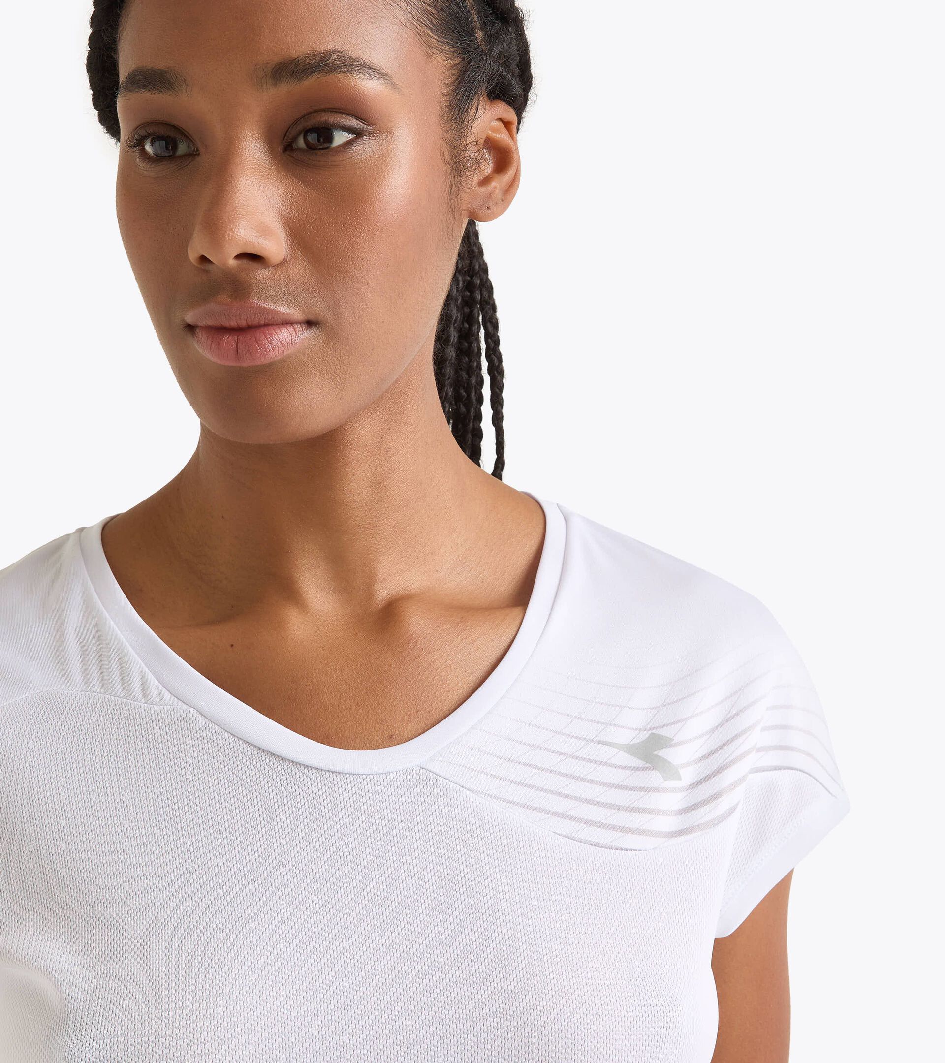 Camiseta de tenis - Mujer L. T-SHIRT COURT BLANCO VIVO - Diadora