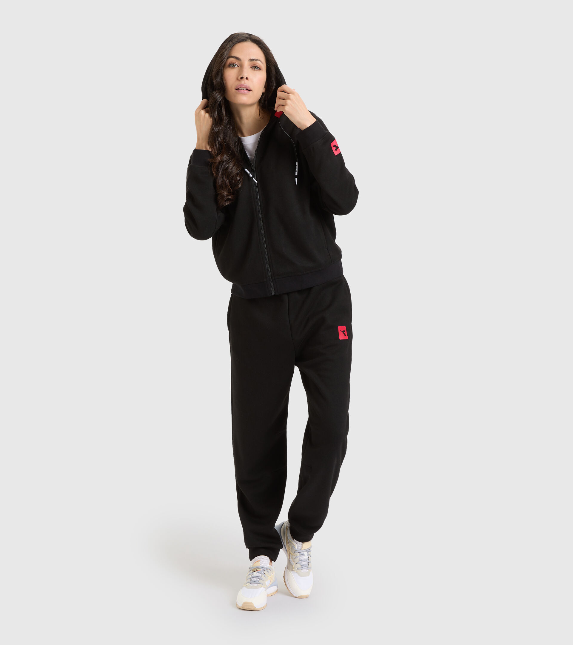 Sports sweatshirt - Women L. FZ HOODIE URBANITY BLACK - Diadora