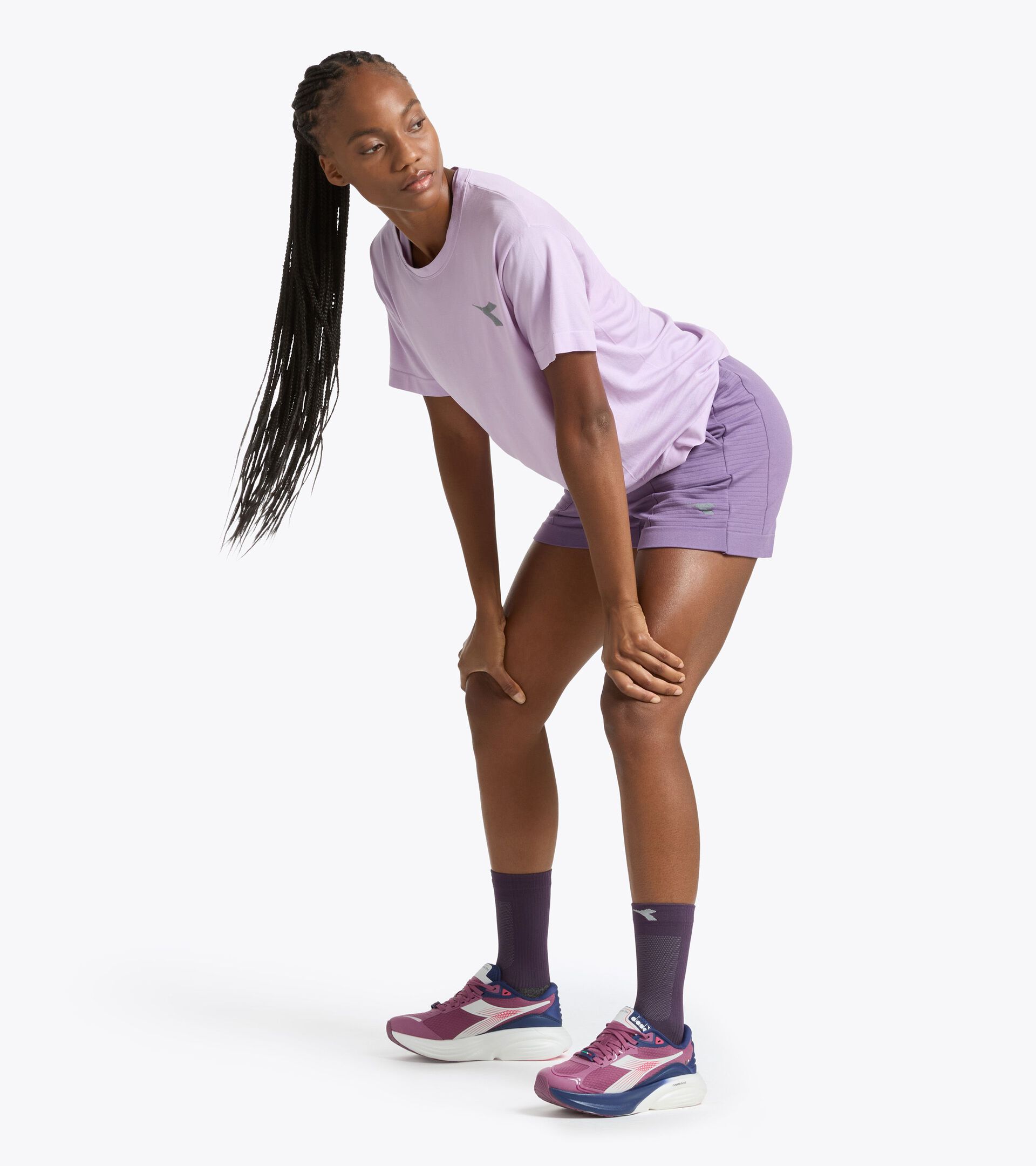 Thermoregulating Technical Shorts - STRATOUNO Running - Women&rsquo;s L. SHORTS STRATOUNO VIOLET GRAPE COMPOTE - Diadora