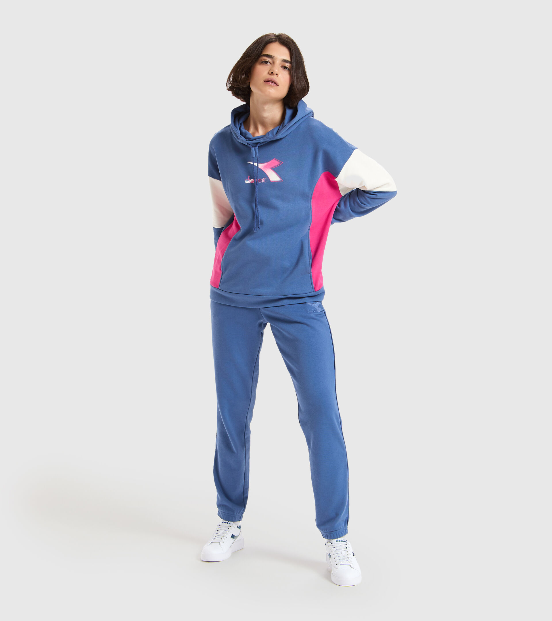Hooded sweatshirt - Women L.HOODIE LUSH BIJOU BLUE - Diadora