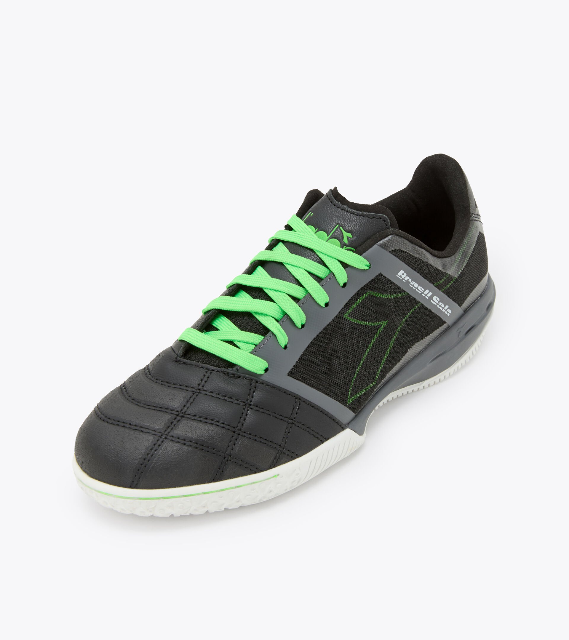 Futsal boot - Specific outsole for indoor grounds BRASIL SALA ID BLACK/GREEN FLUO - Diadora
