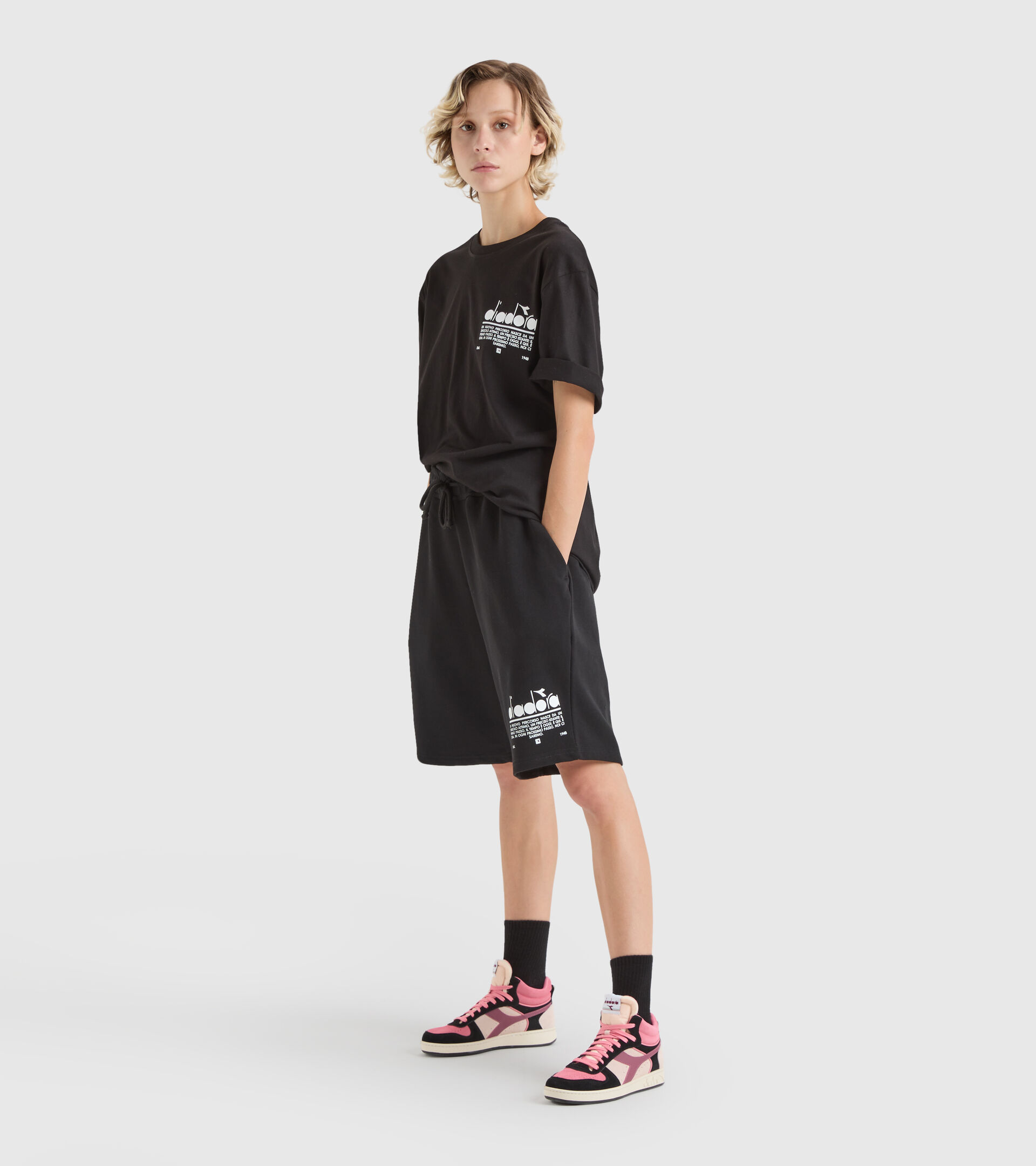 Cotton T-shirt - Unisex T-SHIRT SS MANIFESTO BLACK - Diadora