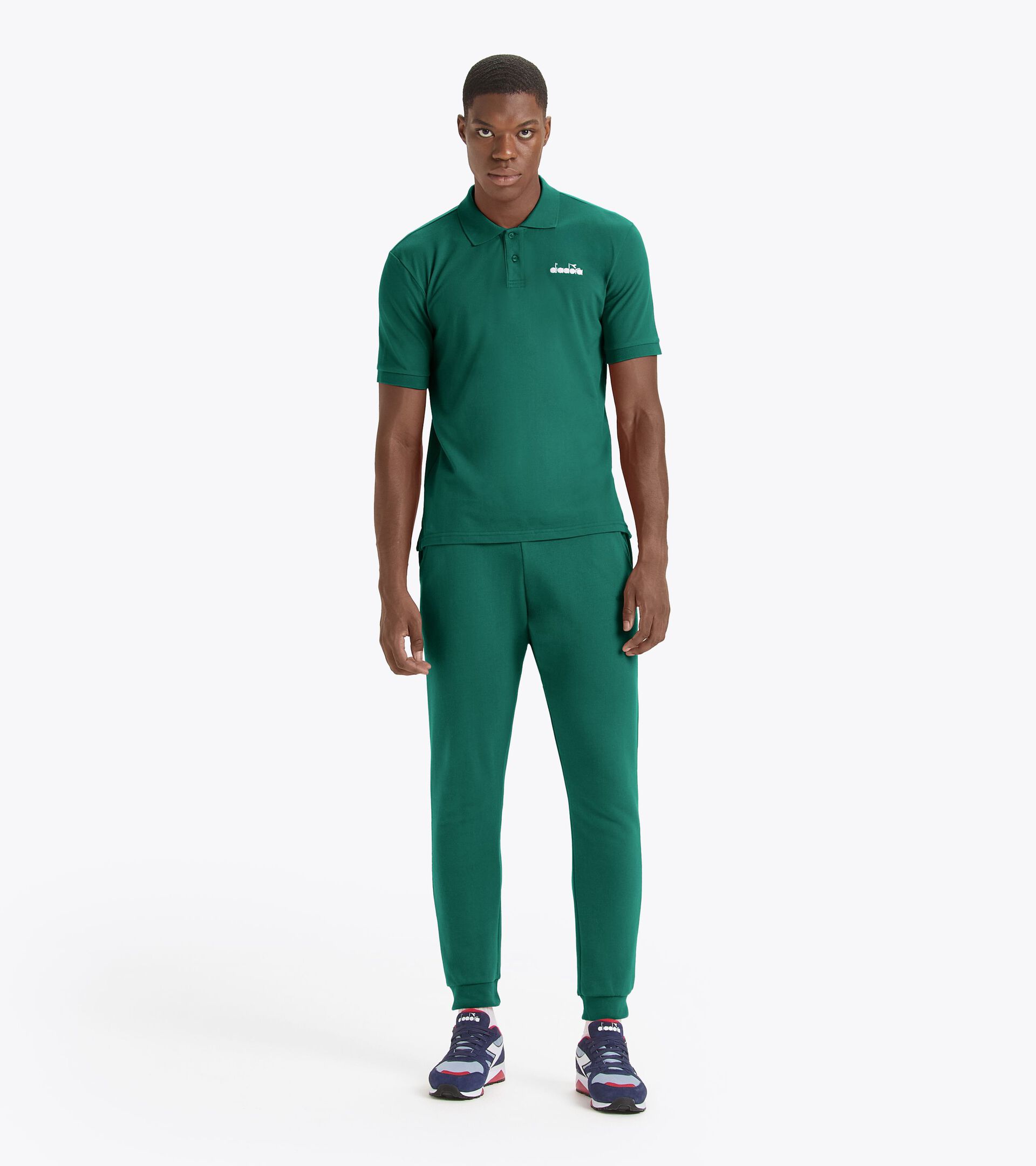 Polo sportiva - Made in Italy - Gender Neutral POLO SS LOGO VERDE AVENTURINE - Diadora