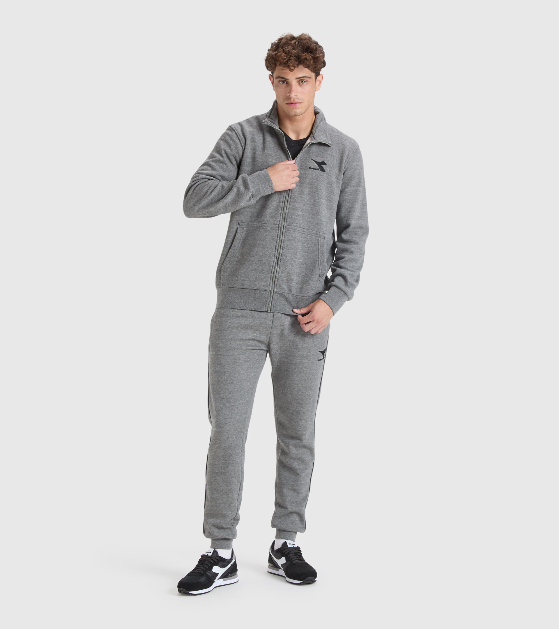 Sportliches Sweatshirt - Herren SWEAT FZ CORE DUNKELGRAU MELANGE - Diadora