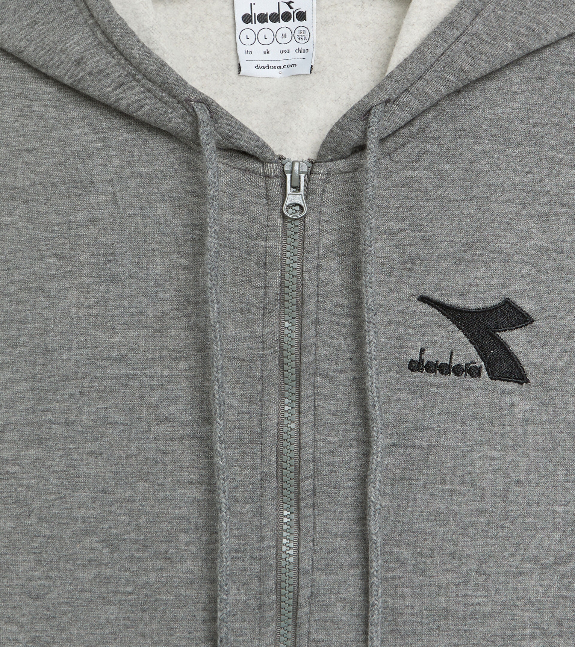 Felpa con cappuccio - Uomo HOODIE FZ CORE GRIGIO MELANGE SCURO - Diadora