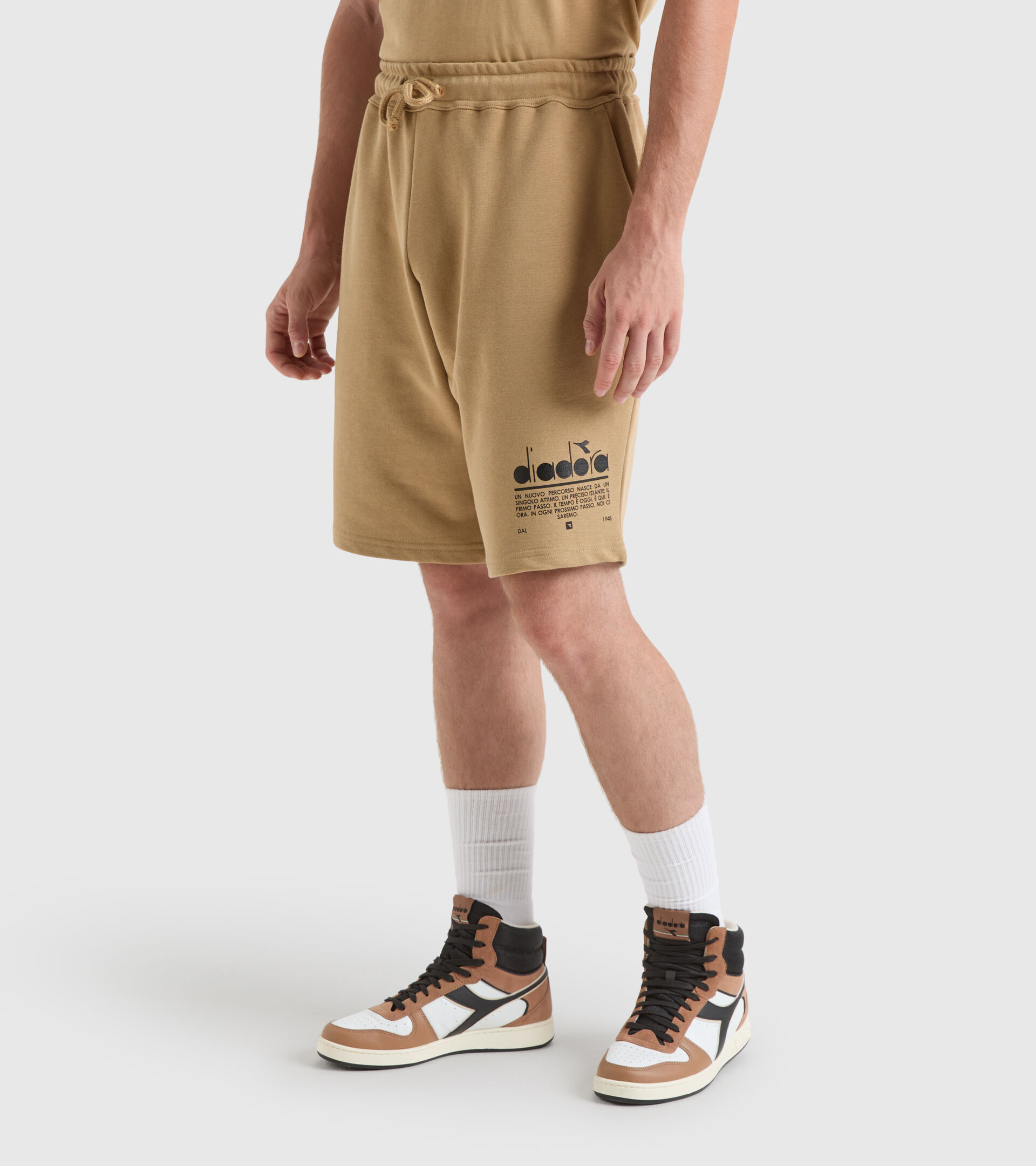 Cotton shorts - Unisex BERMUDA MANIFESTO BEIGE TAN - Diadora
