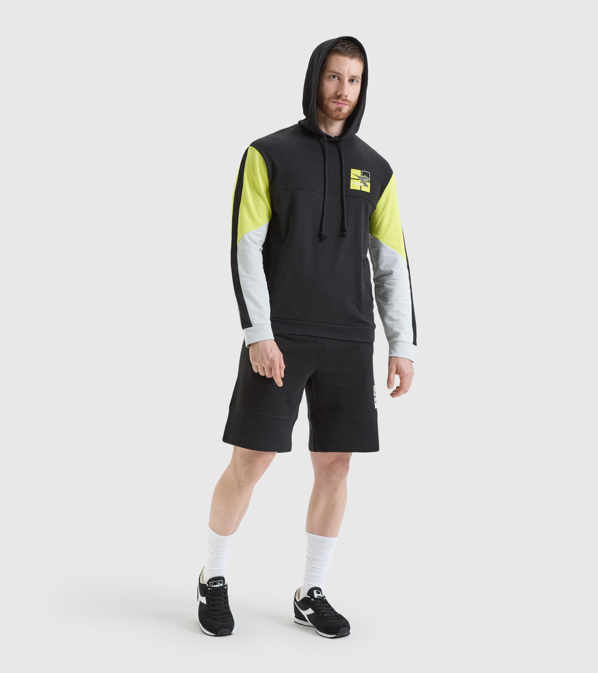 Cotton sweatshirt - Men HOODIE SWEAT WEAVE BLACK - Diadora