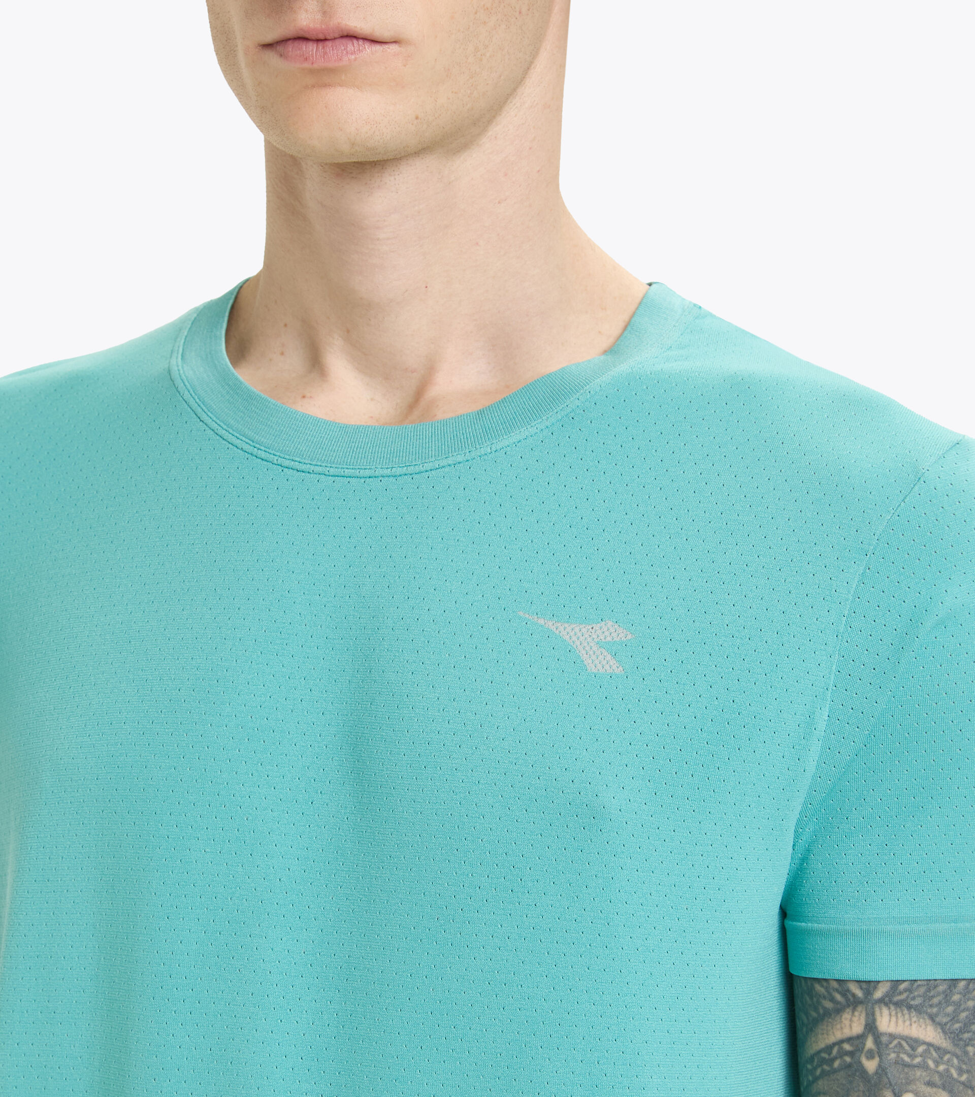 Lauf-T-Shirt ohne Nähte - made in Italy - Herren SS T-SHIRT SKIN FRIENDLY DUSTY TURQUOISE - Diadora