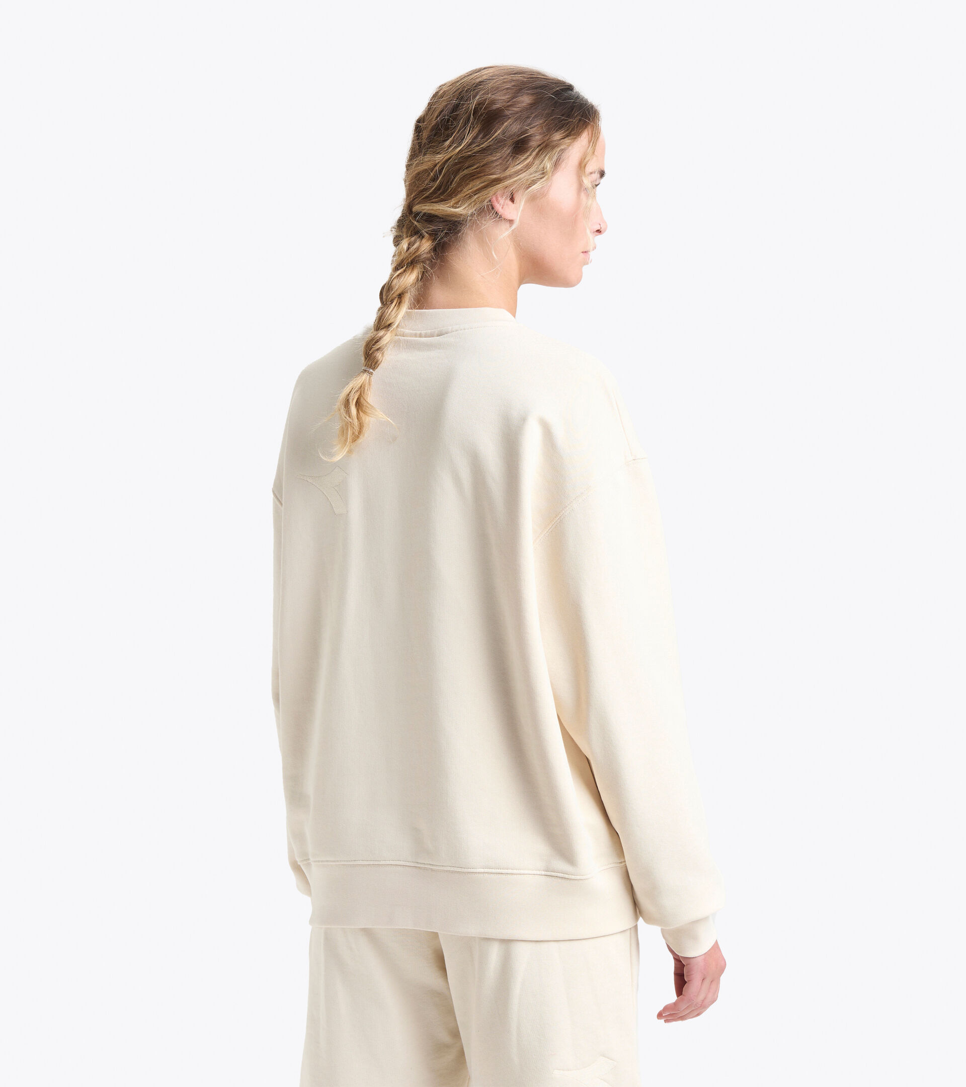Cotton sweatshirt - Gender neutral SWEATSHIRT CREW SPW LOGO WHITE SWAN - Diadora