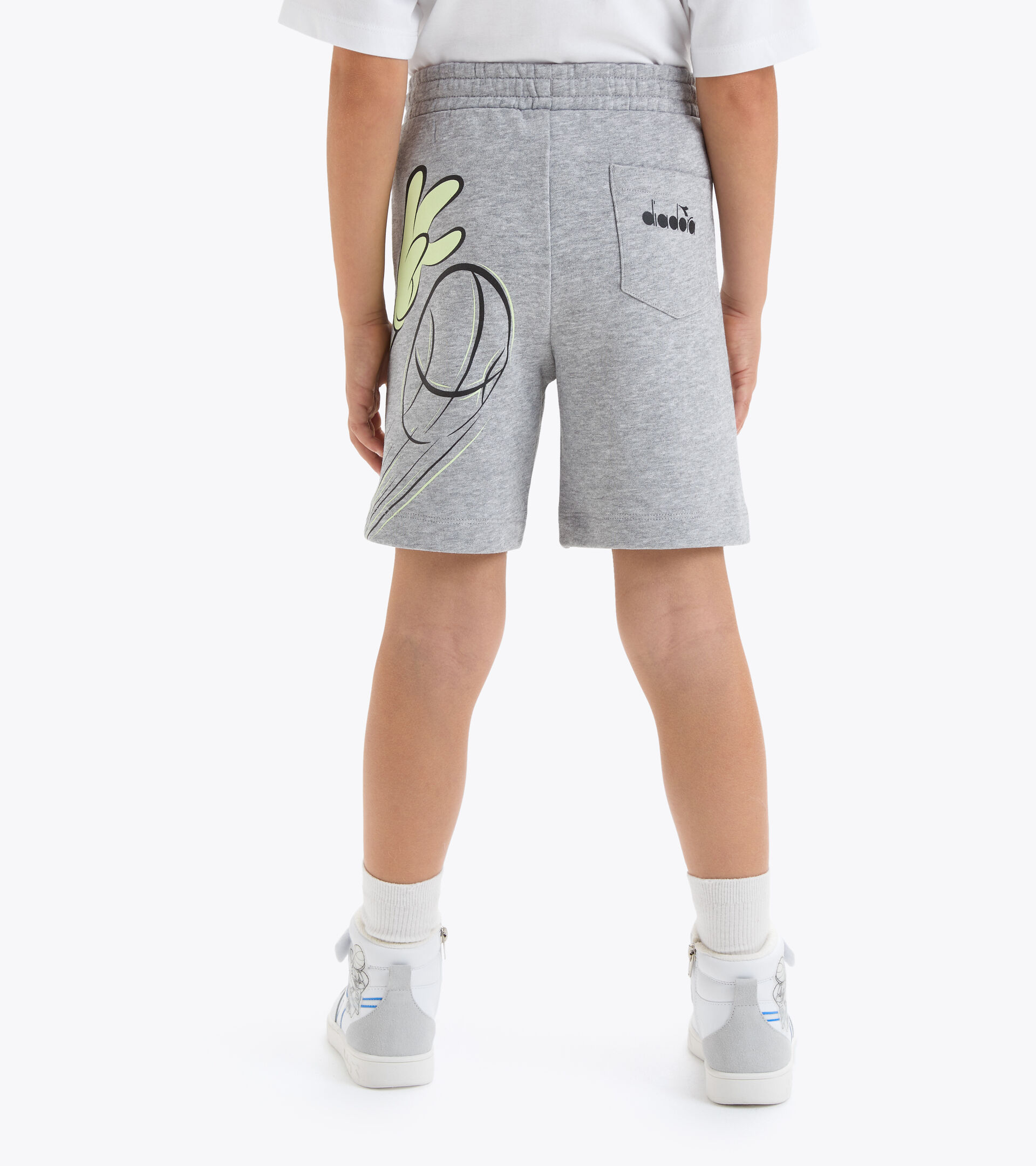 Cotton bermuda shorts - Kids JU.BERMUDA WB LIGHT MIDDLE GRAY MELANGE - Diadora