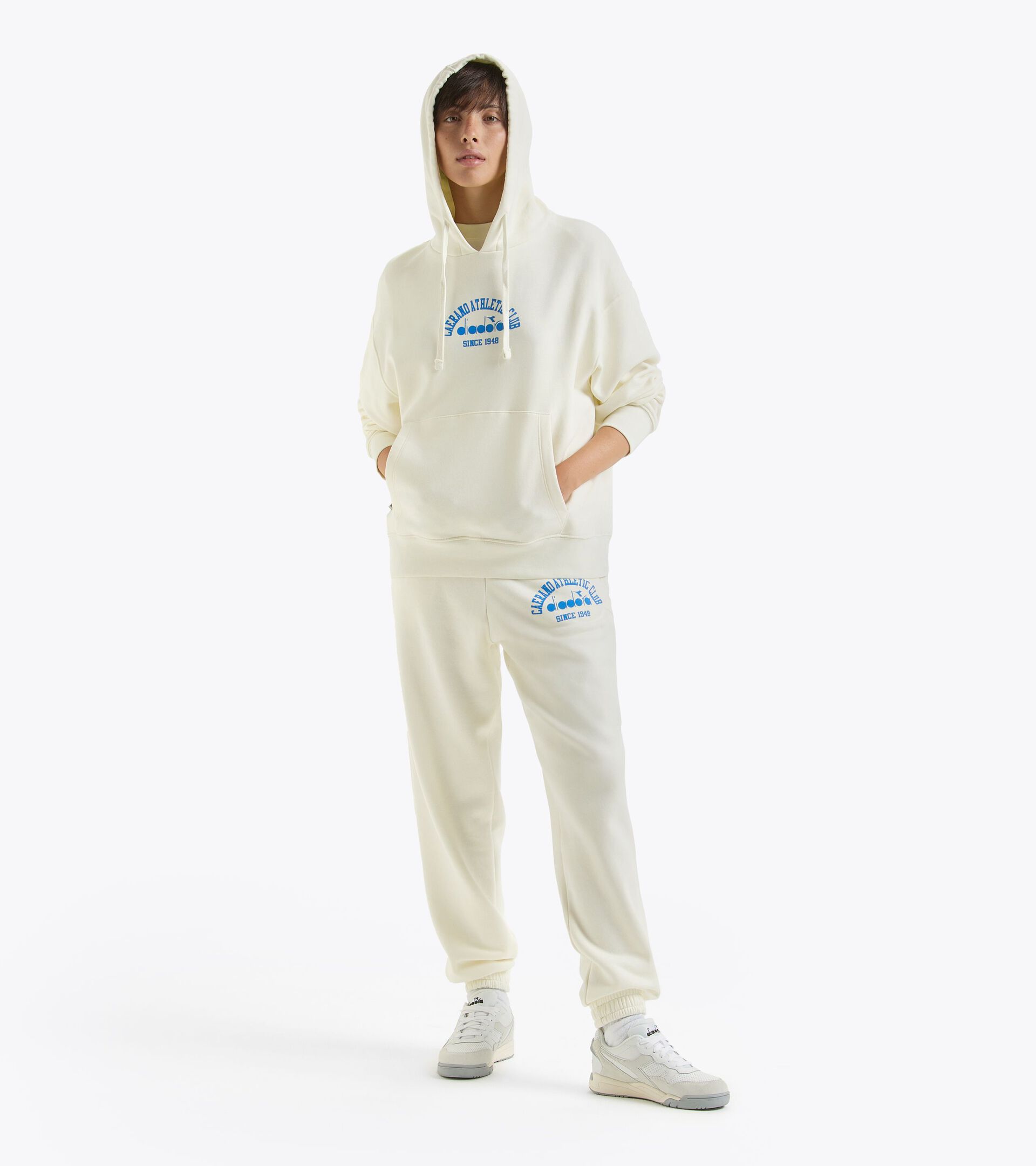 Hoodie - Gender Neutral HOODIE 1948 ATHL. CLUB BUTTER WHITE - Diadora