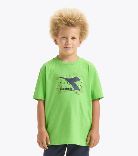 Sporty t-shirt - Boy JB. T-SHIRT SS NEON BRIGHT JASMINE GREEN - Diadora