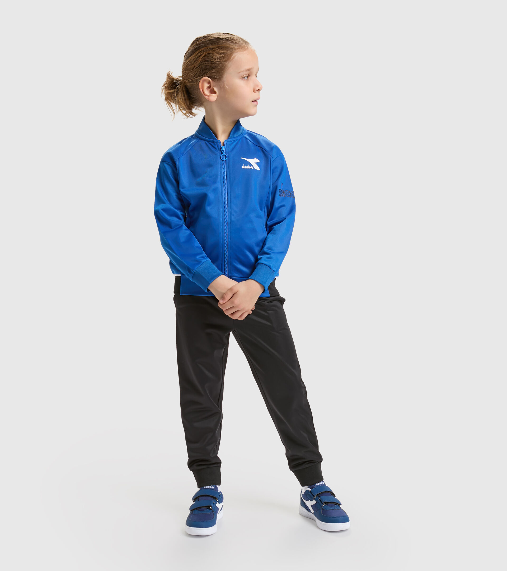 Polyknit sports tracksuit - Boy’s JB.TRACKSUIT FZ DIADORA FC PRINCESS BLUE - Diadora