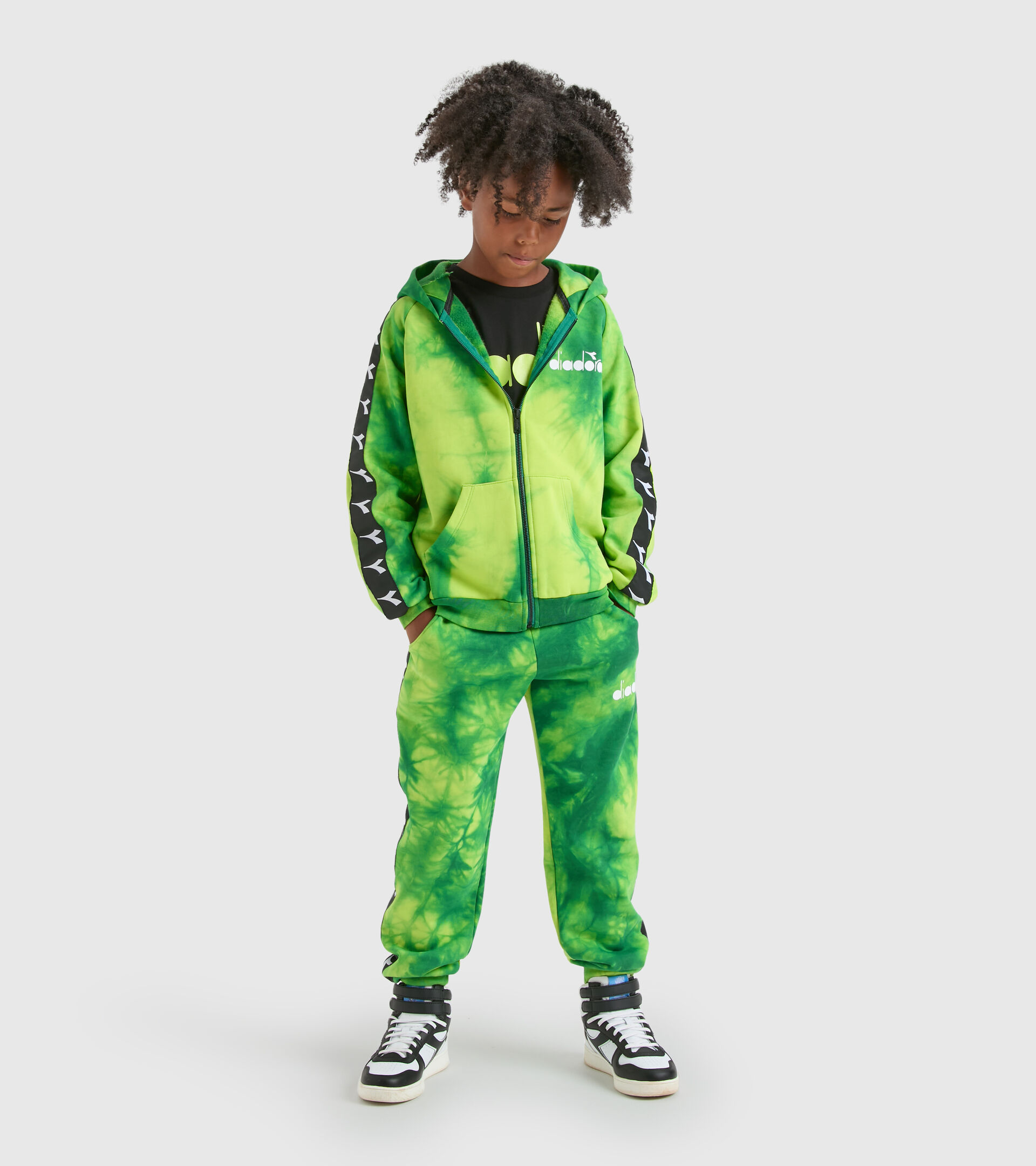 Green army sweatpants - Boy JB.HOODIE FZ AO D NEUTRO(00001) - Diadora