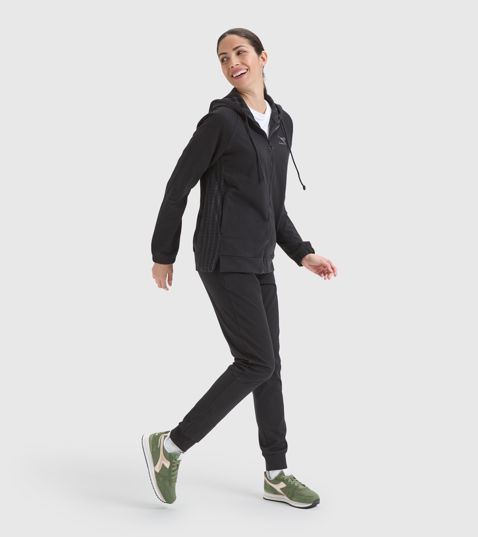 Survêtement de sport en coton - Femme L.TRACKSUIT HD CORE NOIR - Diadora