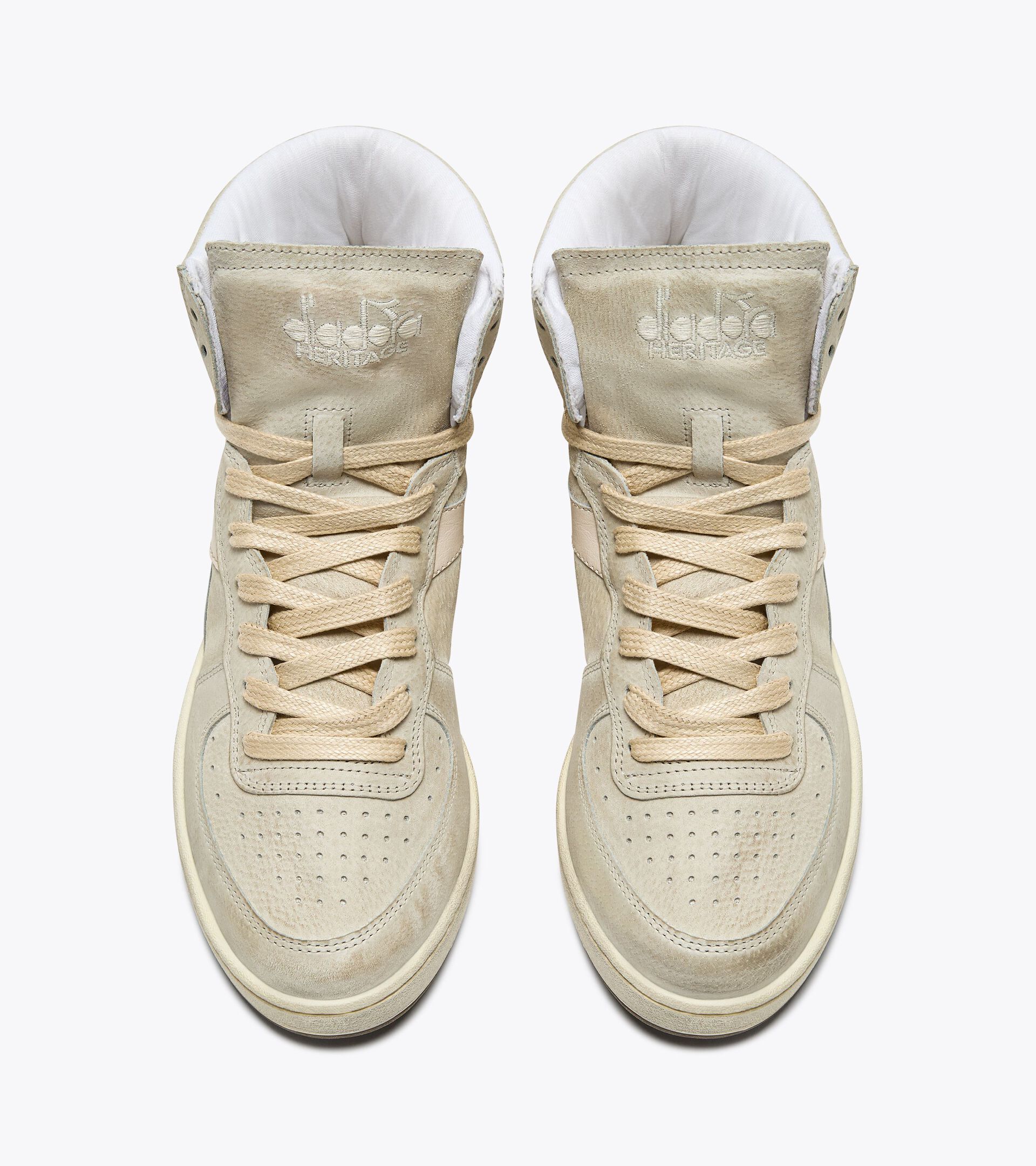 Footwear Heritage UNISEX MI BASKET SUEDE USED BEIGE FOG Diadora