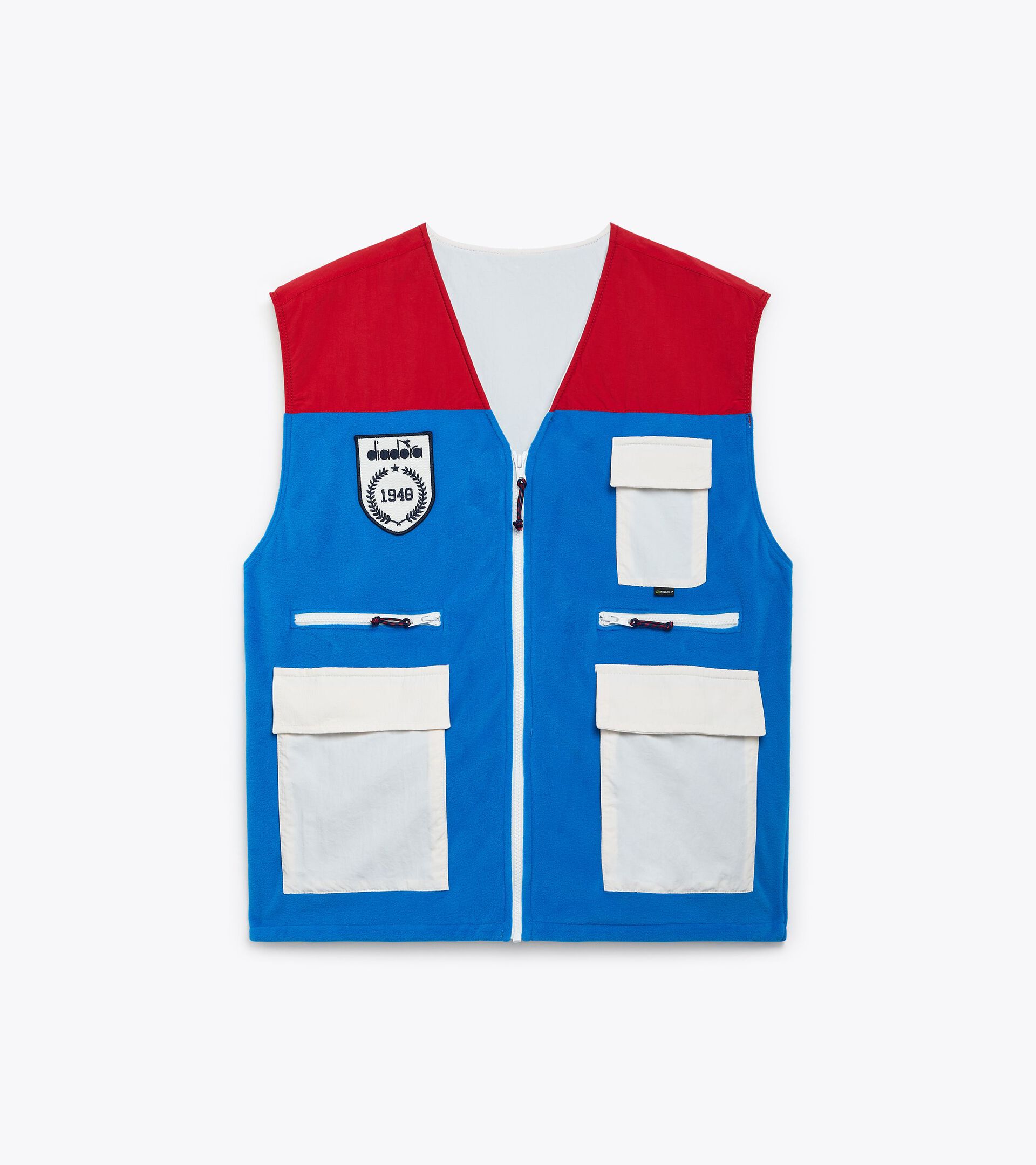 Gilet con tasche  - Made in Italy - Gender Neutral VEST LEGACY BL INDACO BUNTING/RSSO CARMINE - Diadora