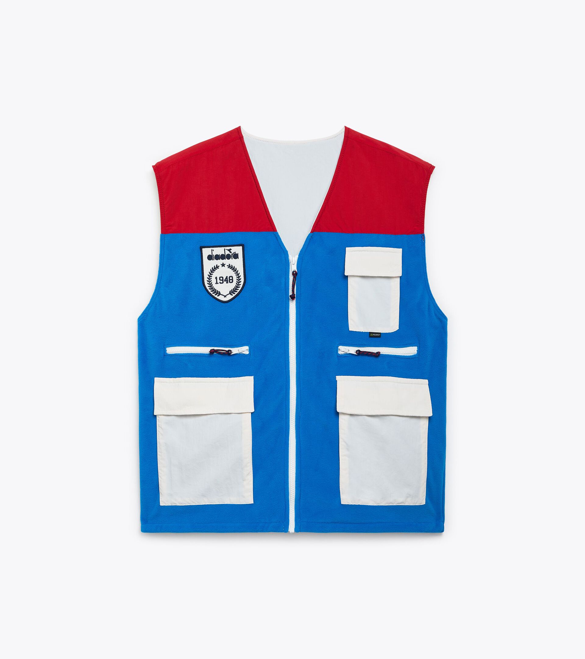 Vest with pockets - Made in italy - Gender Neutral VEST LEGACY INDIGO BUNTING/HI RISK RD/BUTT - Diadora