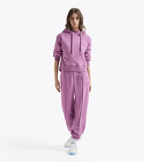 Unbrushed cotton tracksuit (hoodie and trousers) - Women L. HOODIE ATHLETIC LOGO TRACKSUIT pink  - null