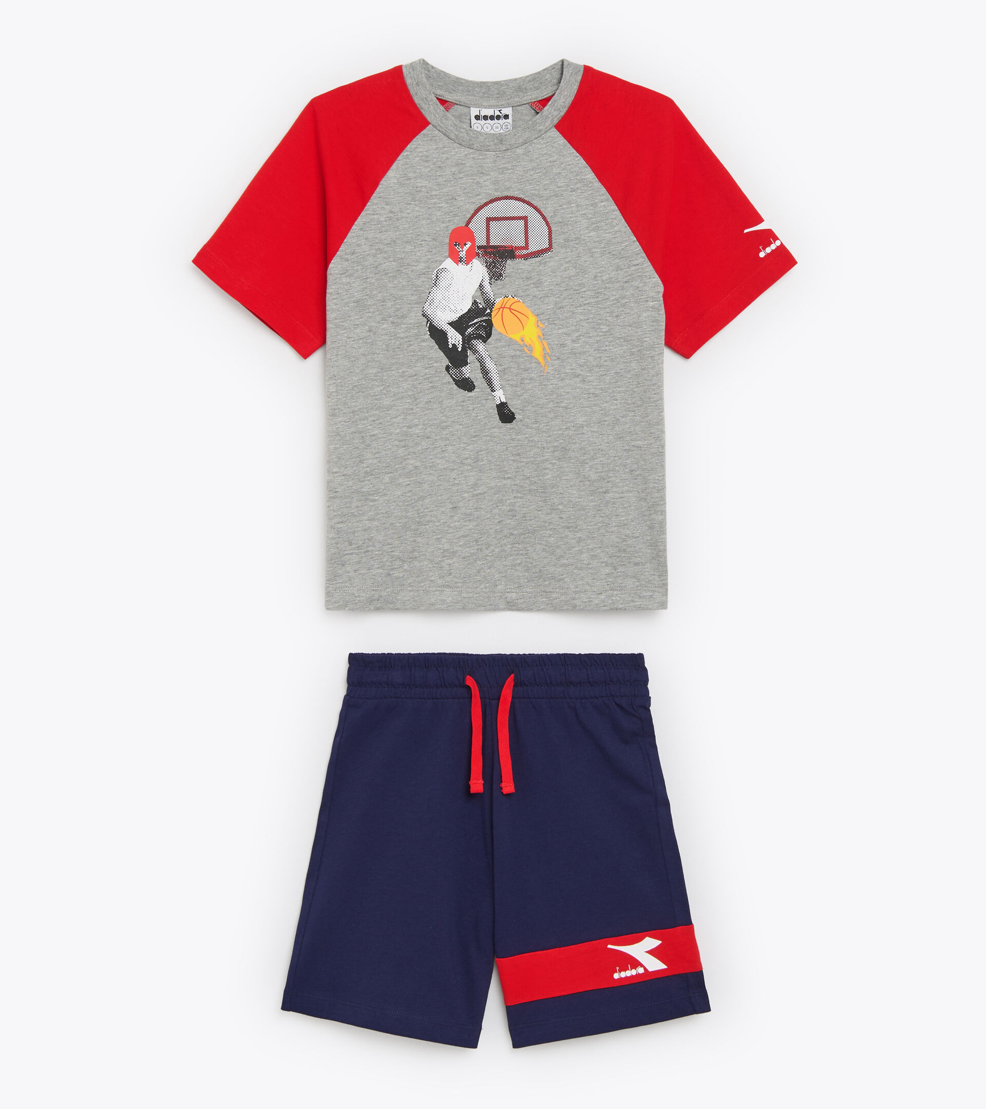 Sport set - Boys JB.SET SS SPORT ART LIGHT MIDDLE GRAY MELANGE - Diadora