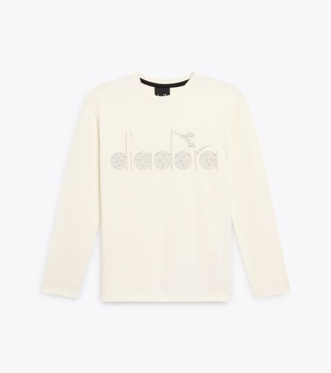 Long-sleeved t-shirt - Girls JG. T-SHIRT LS RHINESTONE CREAM - Diadora