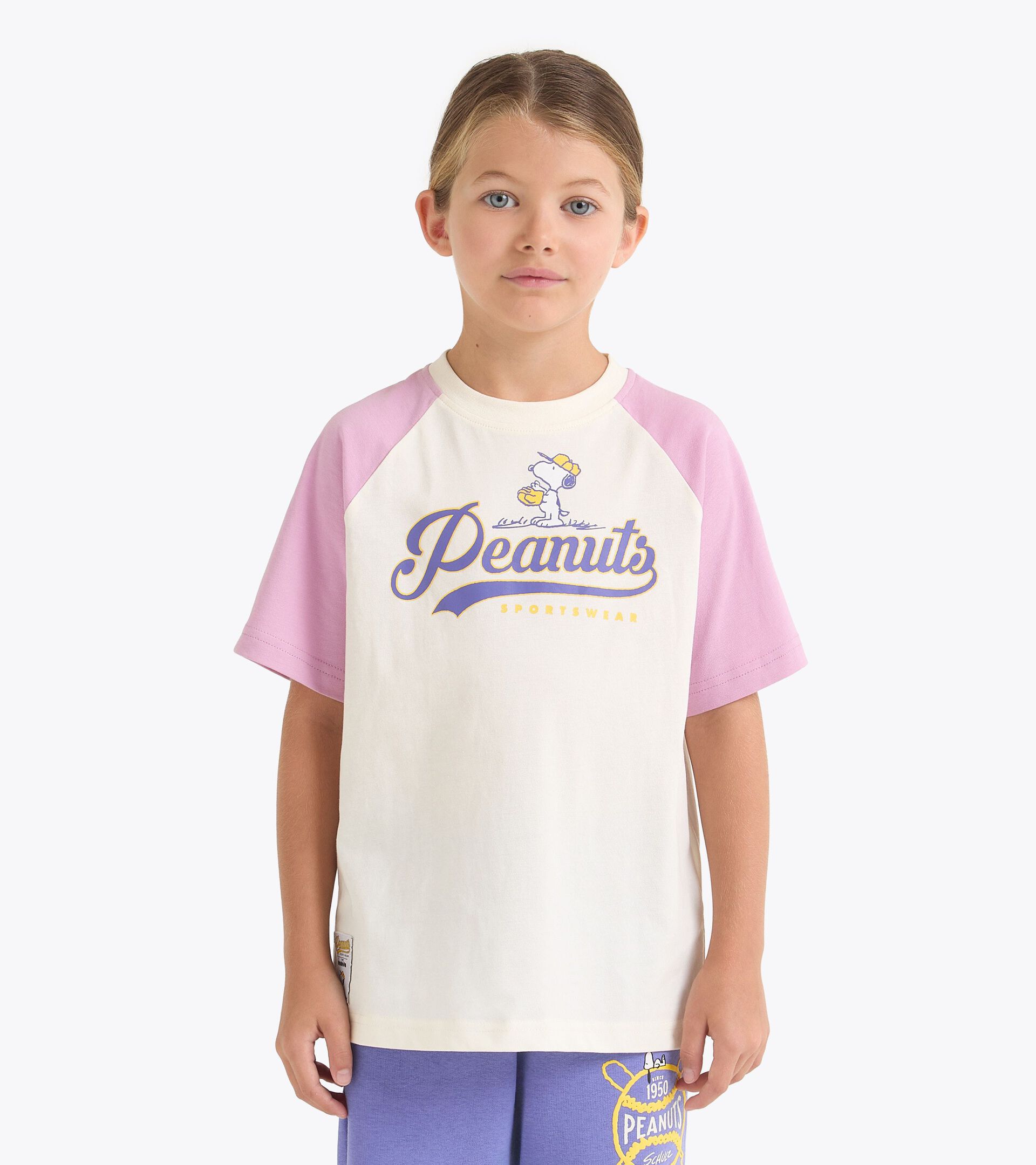 Peanuts college-style t-shirt - Kids - All-gender JU. T-SHIRT SS PEANUTS VIOLET MIST - Diadora