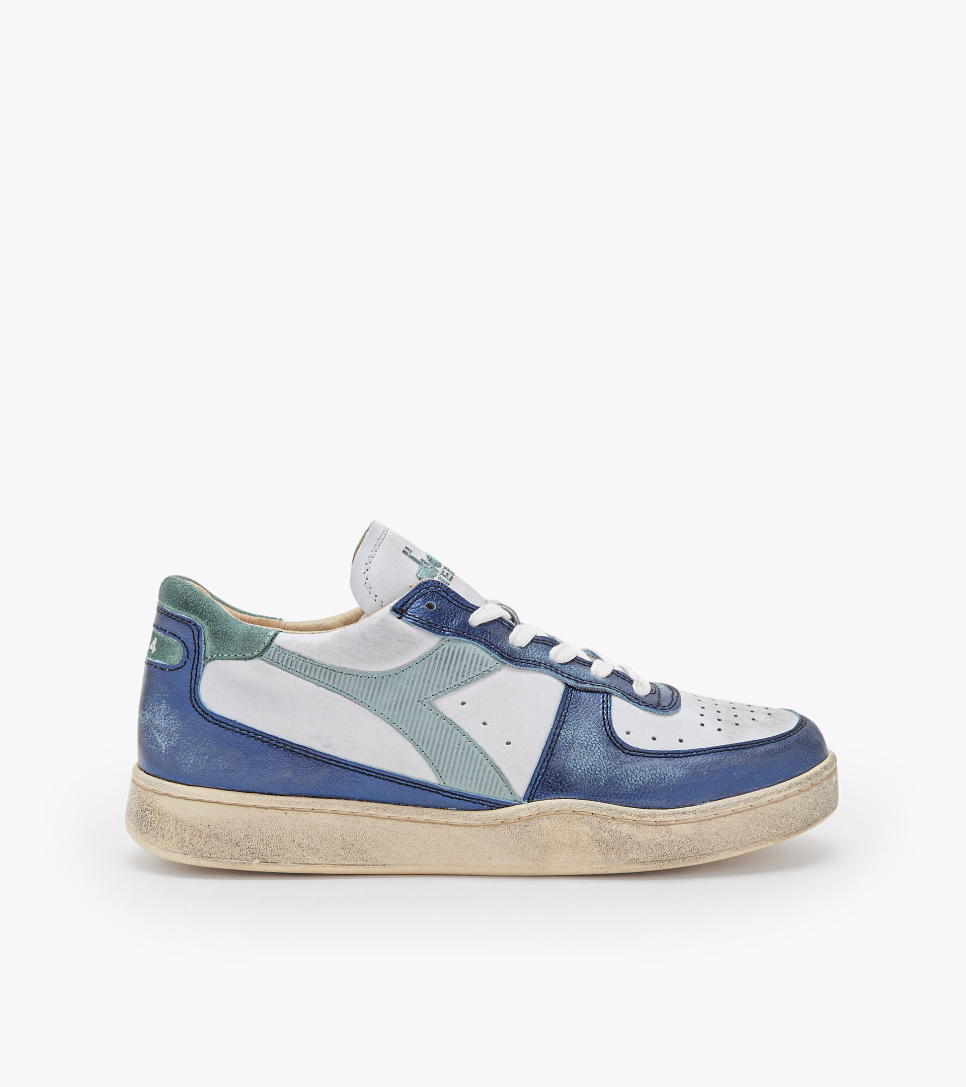 Zapatillas Heritage - Unisex MI BASKET LOW METALLIC DIRTY BLANCO/AZUL OJOS - Diadora