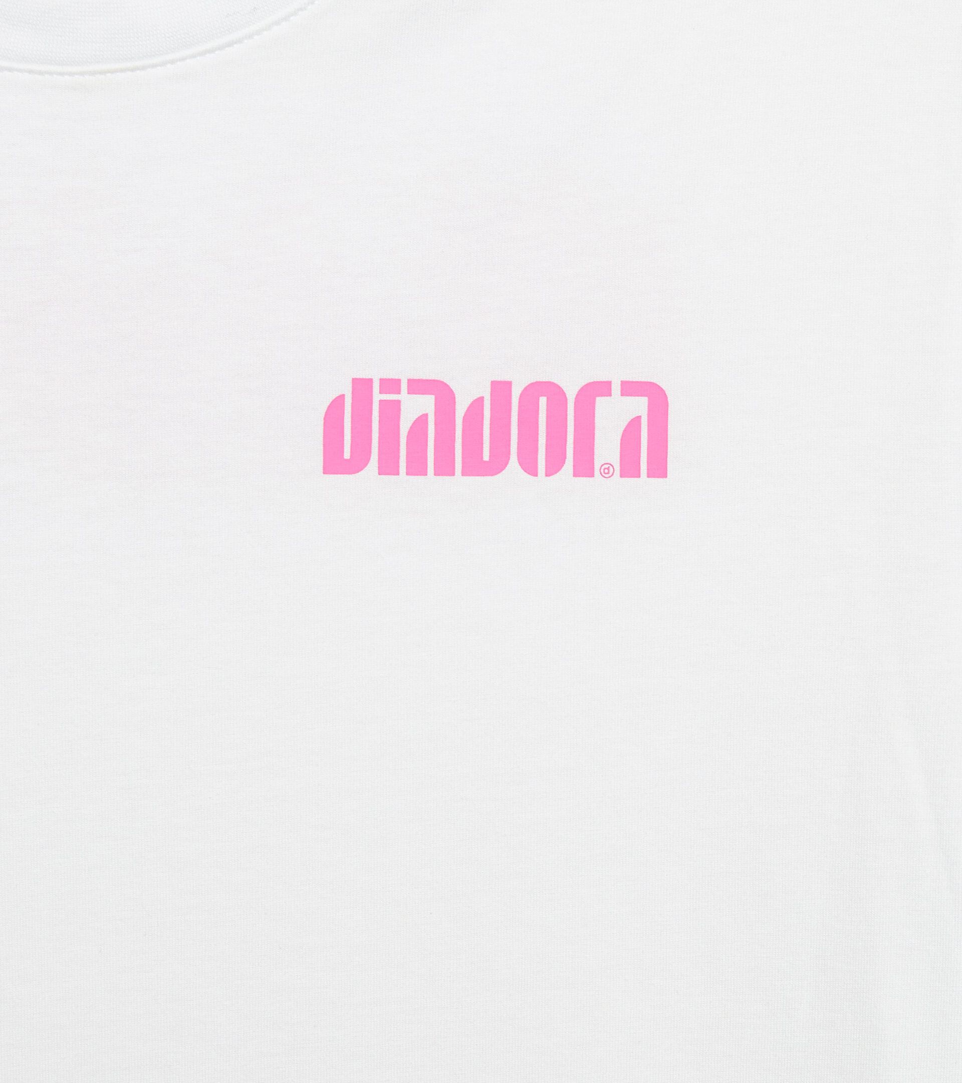 Cotton t-shirt - All-gender T-SHIRT SS ATHL. LOGO SL OPTICAL WHITE - Diadora