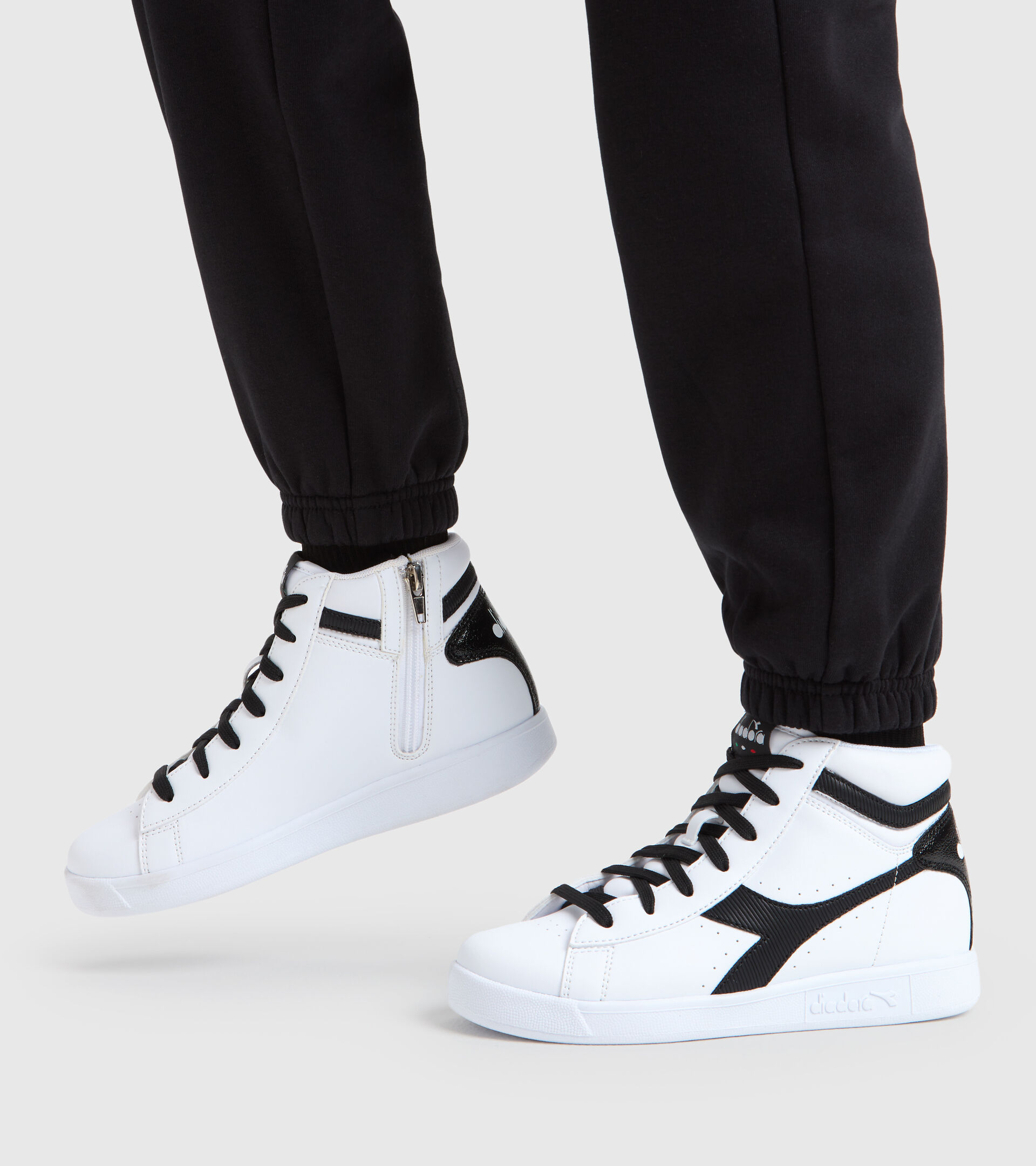 Sports shoes - Youth 8-16 years GAME P HIGH GIRL GS WHITE/WHITE/BLACK - Diadora