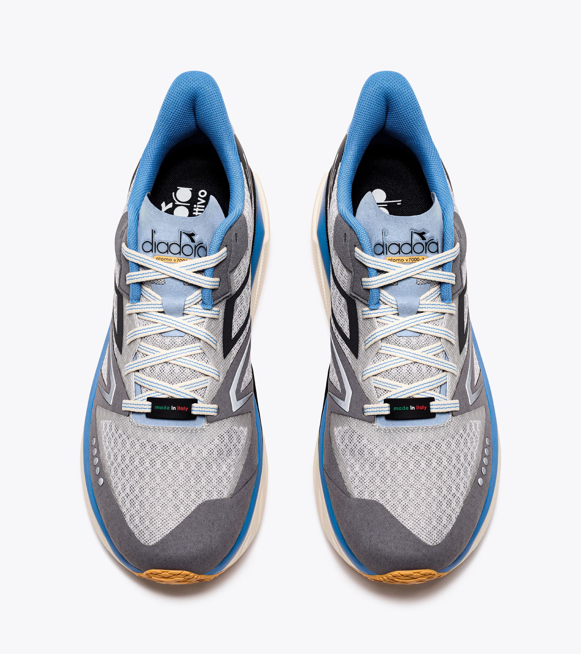 Laufschuh made in Italy - leicht und dämpfend - alle Geschlechter ATOMO V7000-2 SILBER DD/SCHWZ/PAZIFIKKUENTE - Diadora