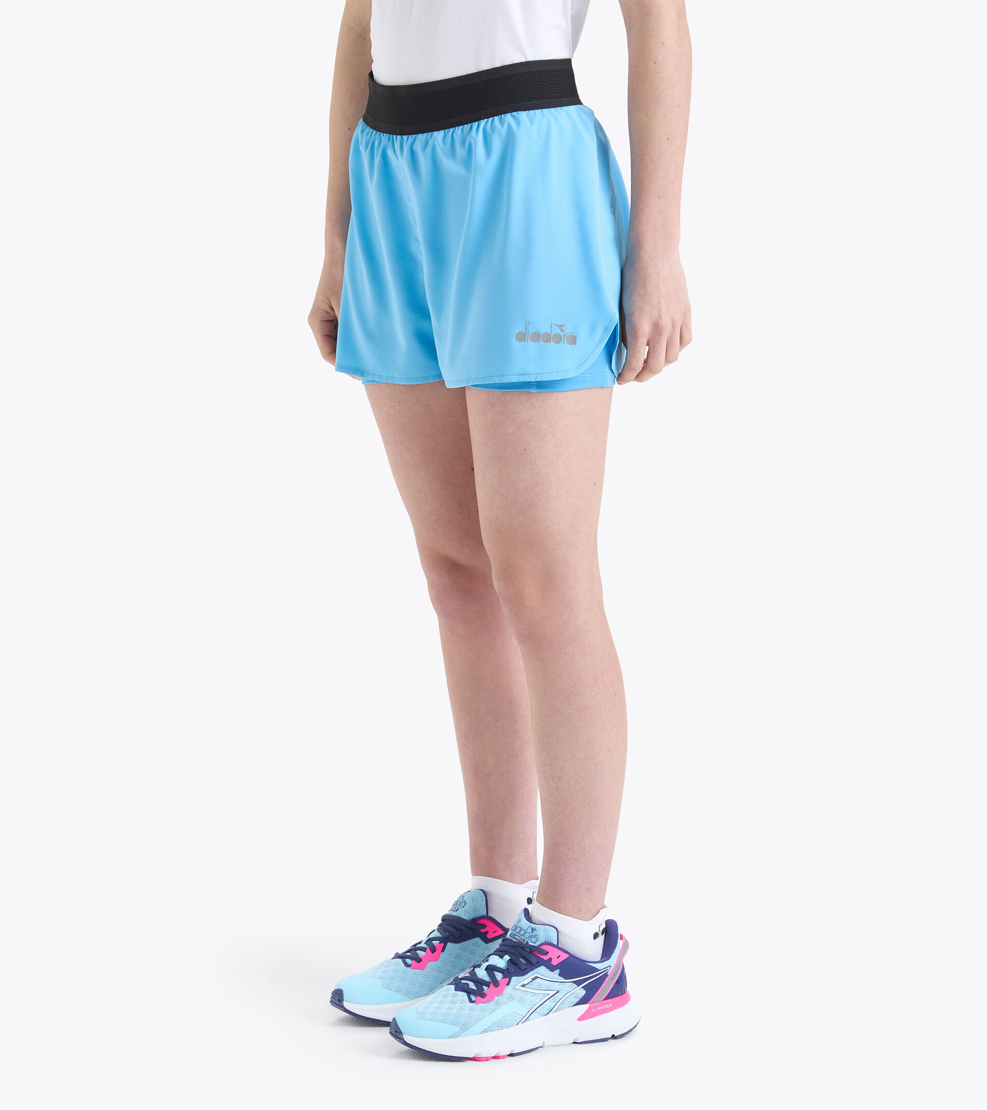 Running shorts - Women  L. DOUBLE LAYER SHORTS BE ONE BONNIE SKY-BLUE - Diadora